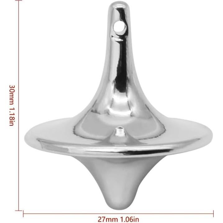 Silver Accurate Spinning Top,Portable Precision Metal Spinner Top Premium Exquisite Perfect Balance Desktop Gyro Vintage Totem Zinc Alloy Toy Spinning Top Desk EDC Little Fidget Toy，Activity Centers
