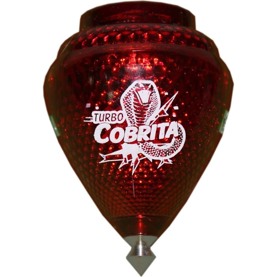 Paquete de 4 Trompos Mini Cobra Cometa - Plástico Durable y Punta de Metal