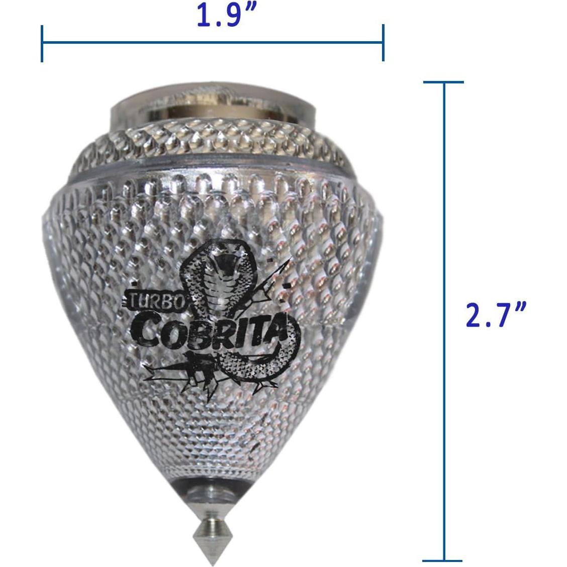 Paquete de 4 Trompos Mini Cobra Cometa - Plástico Durable y Punta de Metal