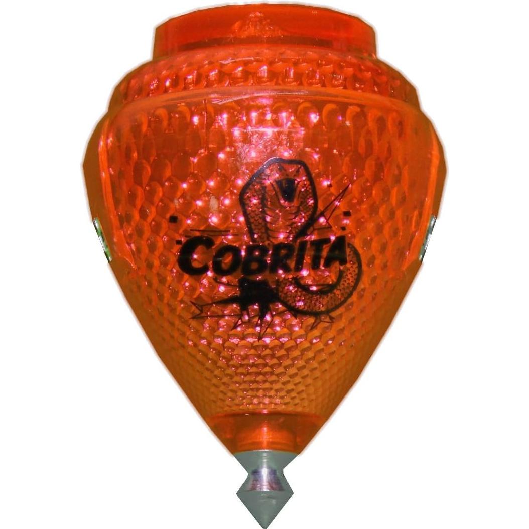 Paquete de 4 Trompos Mini Cobra Cometa - Plástico Durable y Punta de Metal