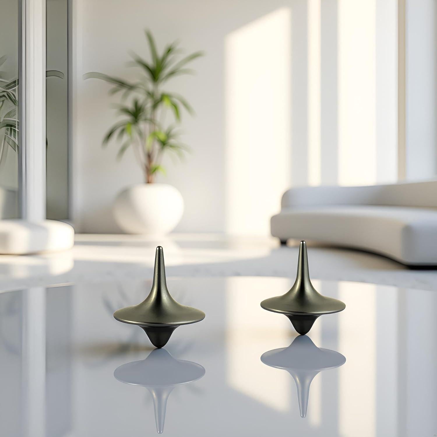 Trompos de Metal Calsgkspray 2 Pcs Antiestrés Portátiles