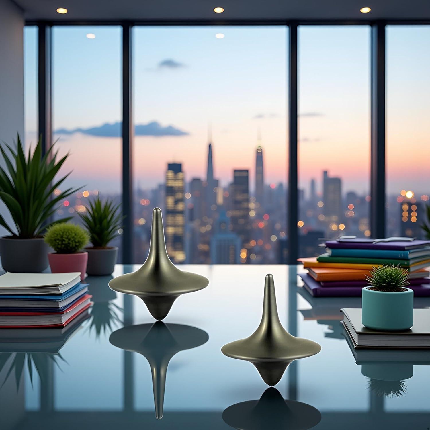 Trompos de Metal Calsgkspray 2 Pcs Antiestrés Portátiles