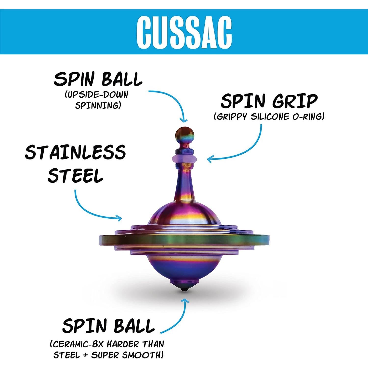 Peonza de Metal UFO Tops Cussac - Acero Psicodélico