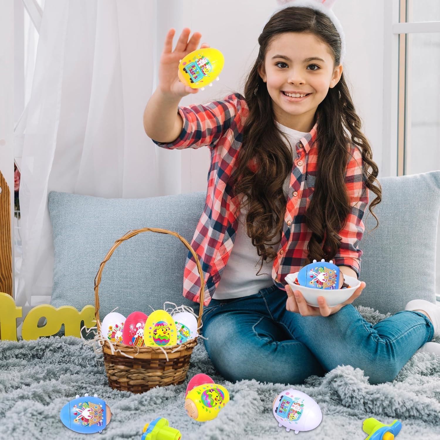 6 Trompos de Huevo de Pascua MUKOSEL con Música y Luces