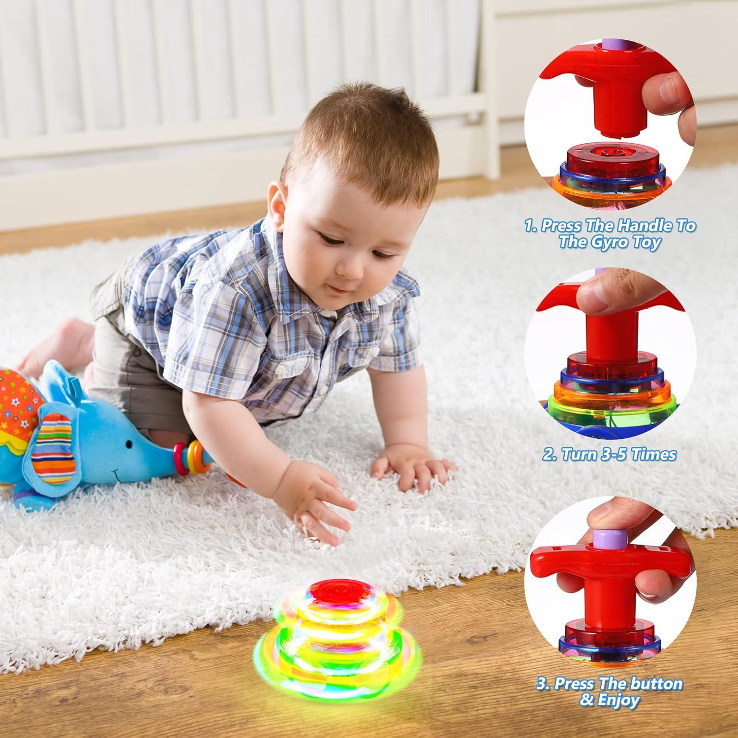 Trompos Giratorios Iluminados TOYANDONA 3 Pcs con Música