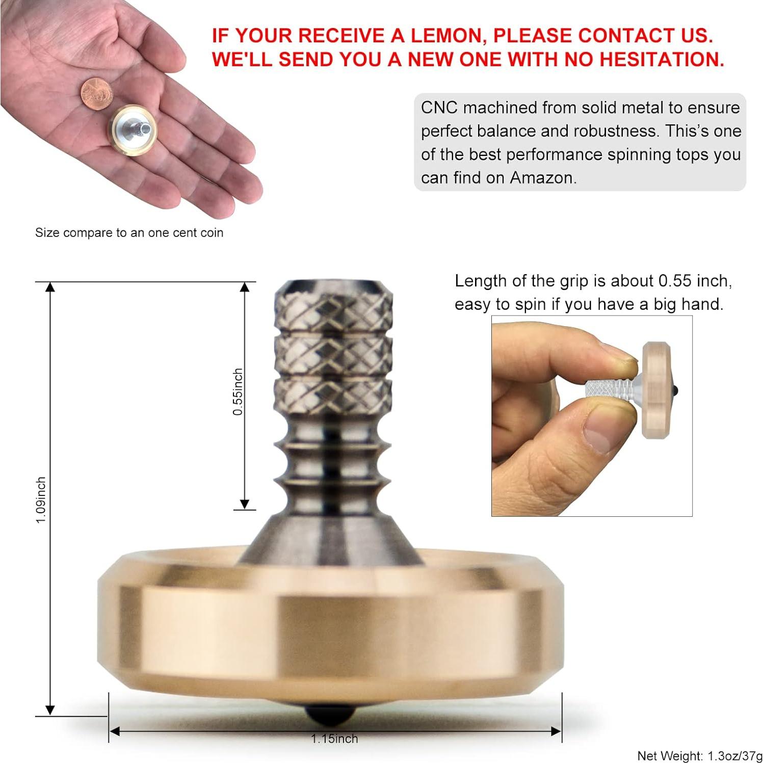 Trompo DjuiinoStar DST-814R de Latón y Titanio - 5-10 Minutos