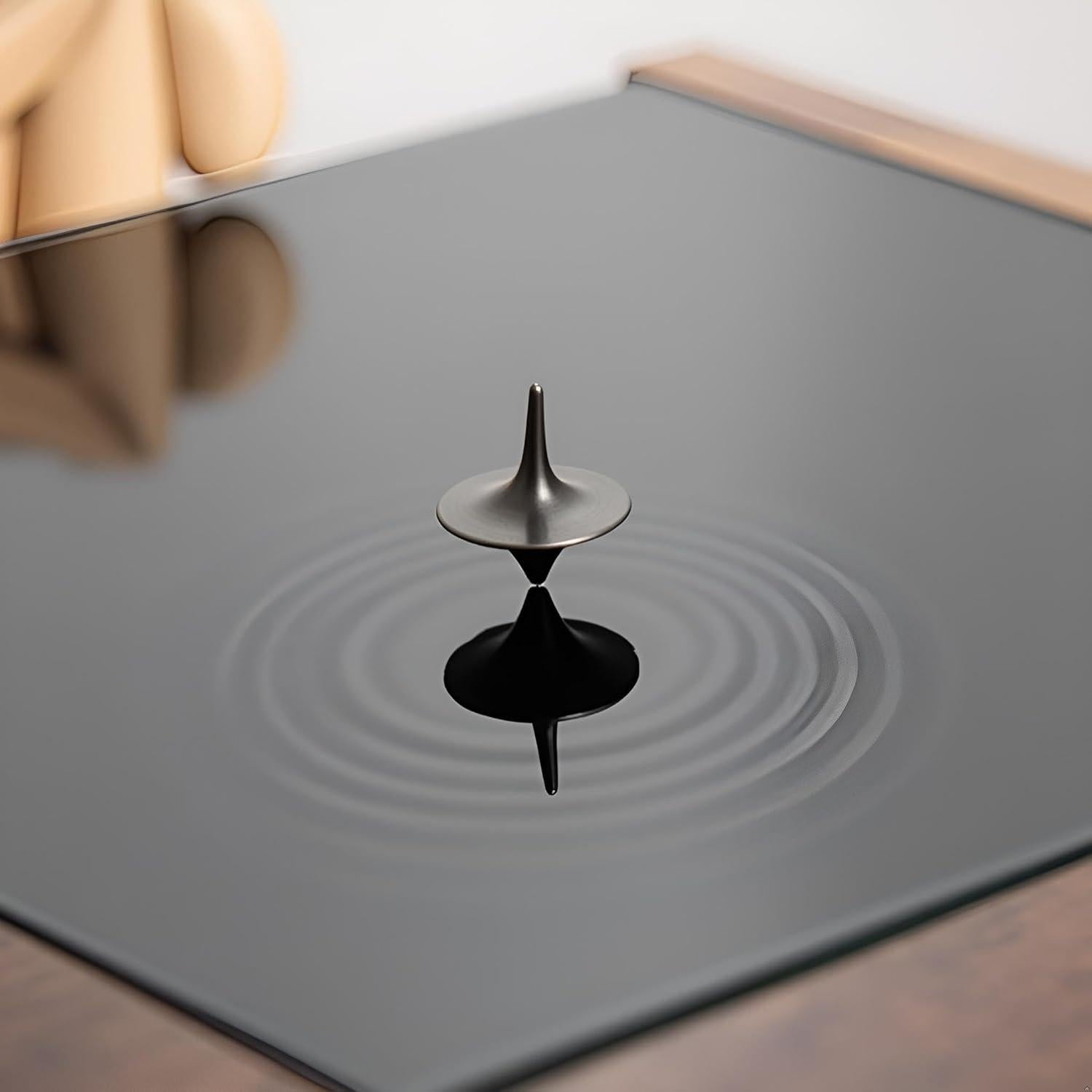 Trompo Giratorio de Plata DPWOUM - Juguete de Escritorio Premium