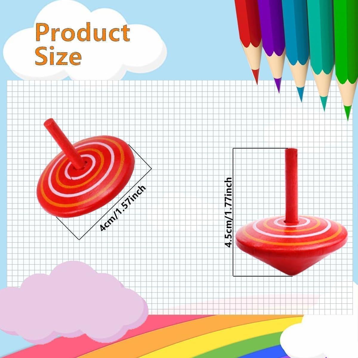 18 Trompos de Madera Coloridos REDANHA para Juegos Educativos