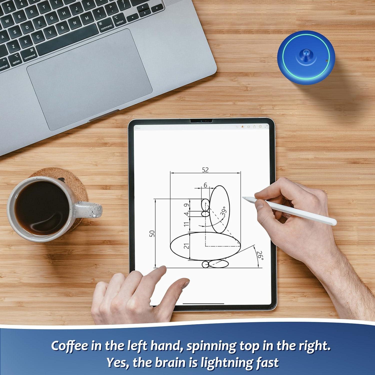 Trompo Eléctrico Cinético HAUTECH - 6 Horas de Giro LED Azul