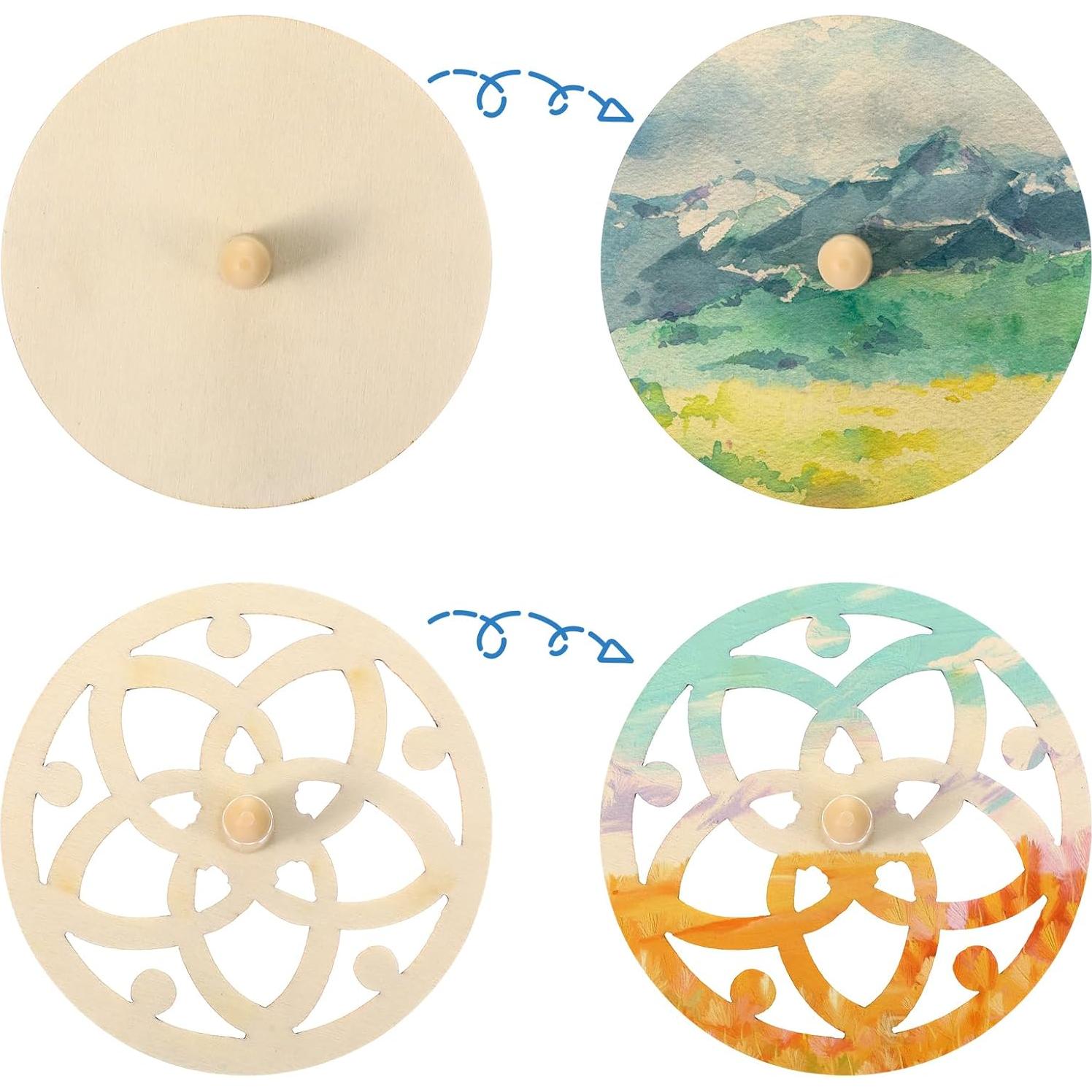 Trompos de Madera NUOBESTY 20pcs - Juguetes de Pintura para Niños