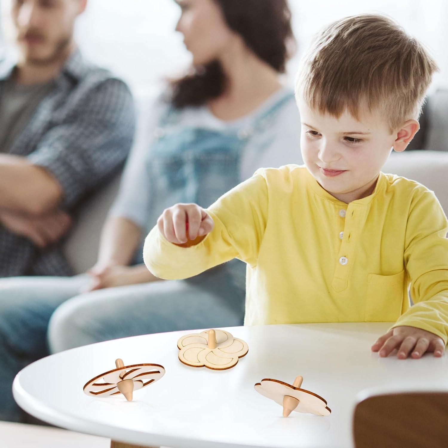 Trompos de Madera NUOBESTY 20pcs - Juguetes de Pintura para Niños