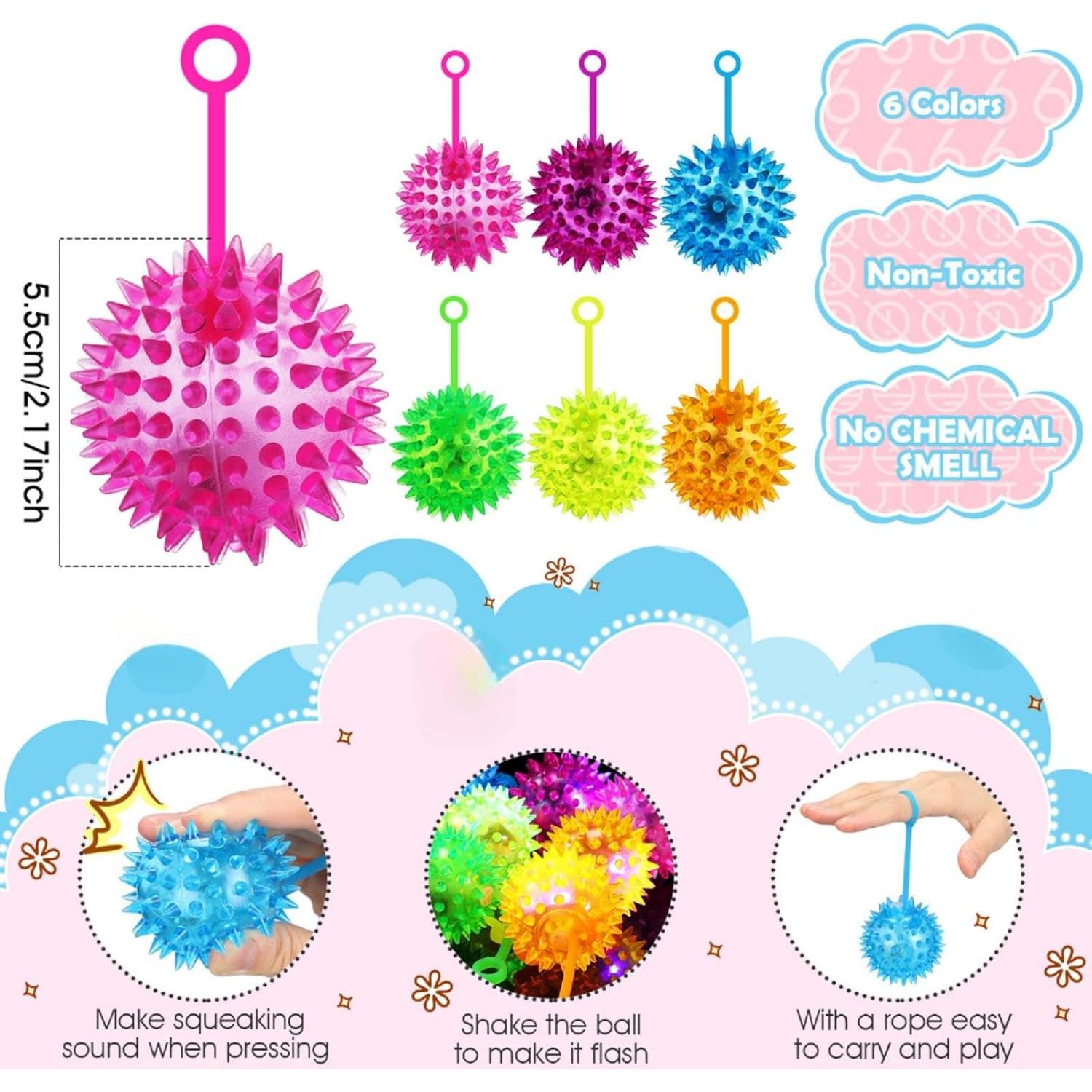 Pelotas LED Rebotadoras Sotiff 60 Pcs 14 cm Multicolor