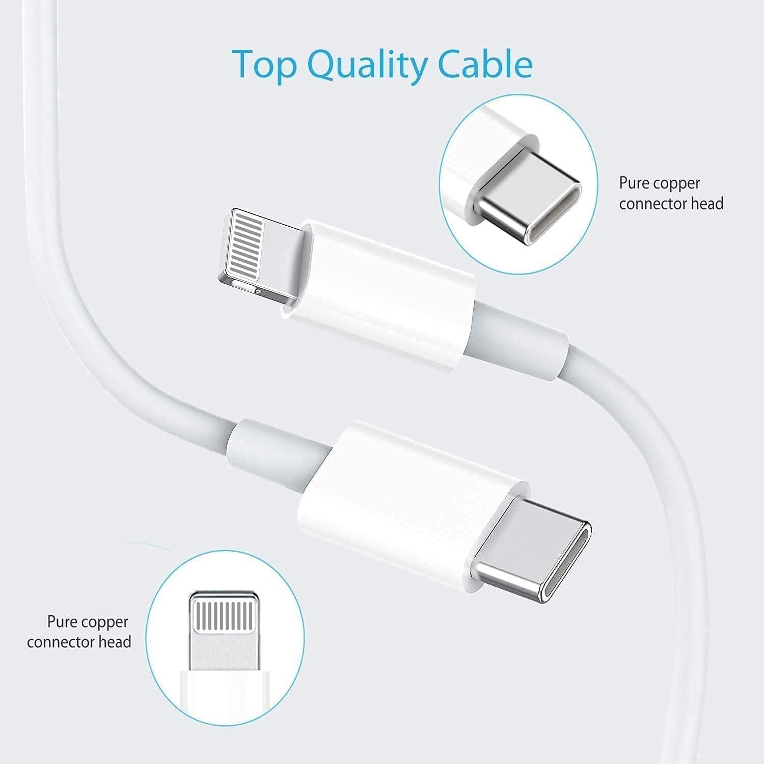 Cargador Rápido 20W USB-C + Cable Lightning 2Pack