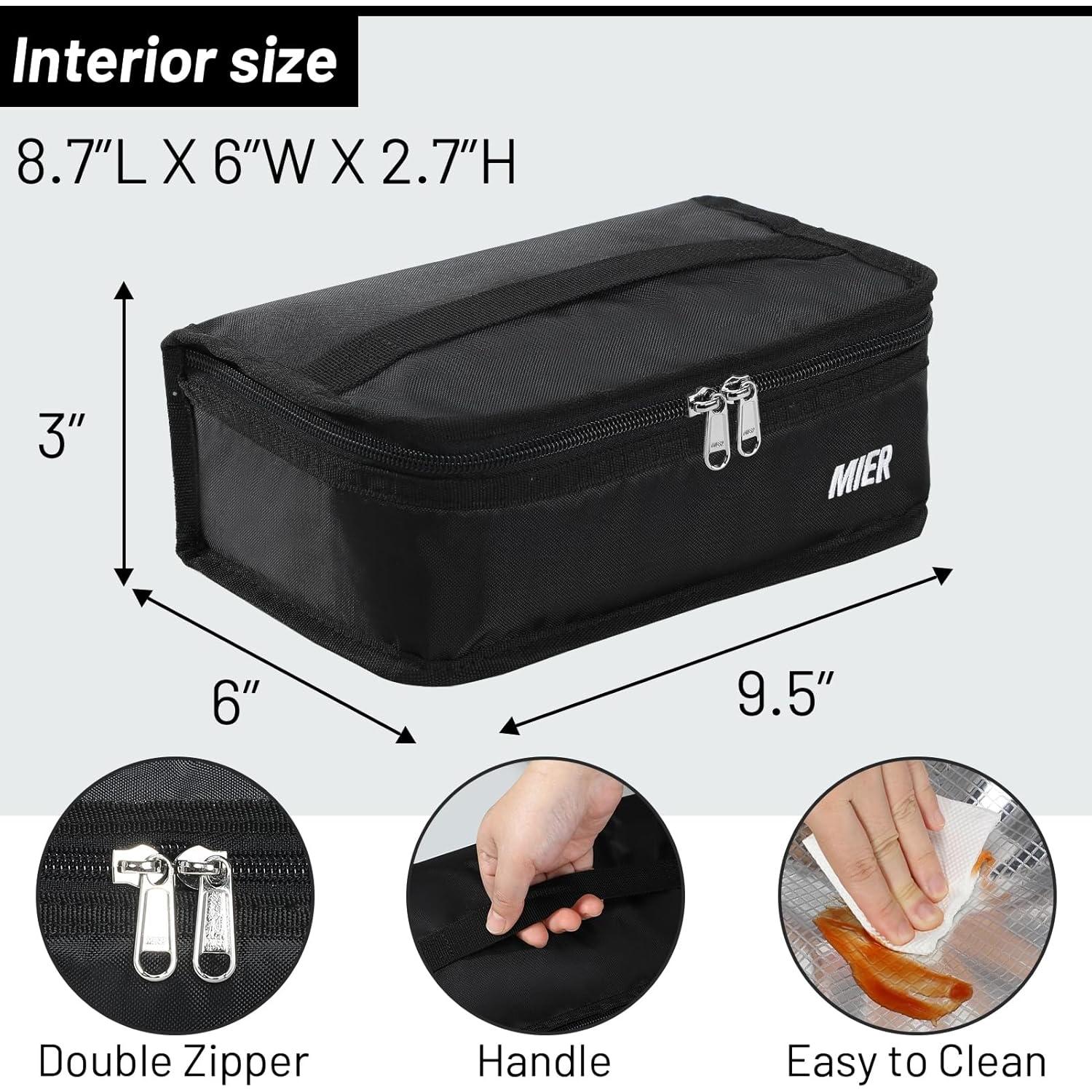 Bolsa Térmica Aislada MIER Mini Almuerzo Niños Negra 3L