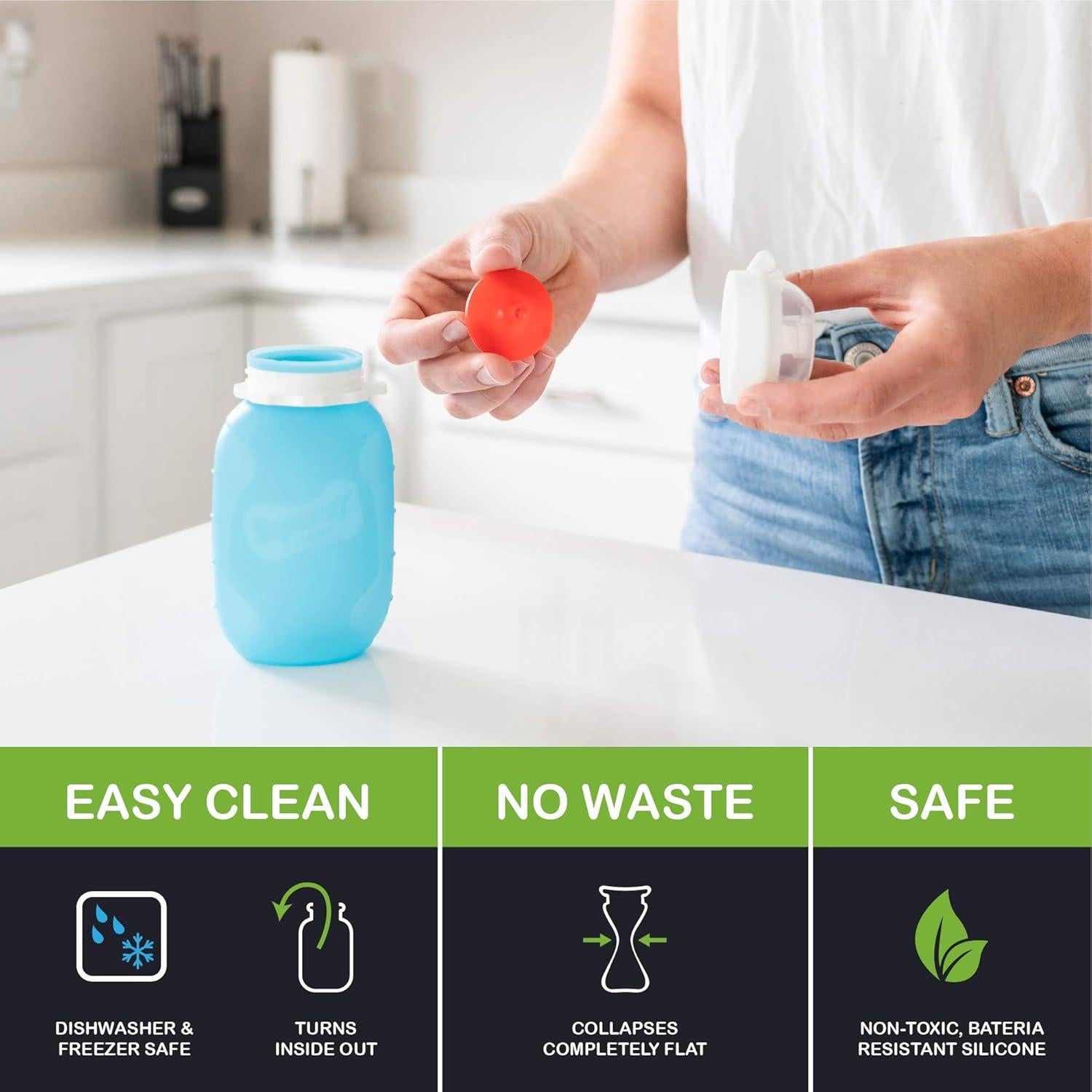 Bolsa de Comida Reutilizable Squeasy Snacker 170g Aqua