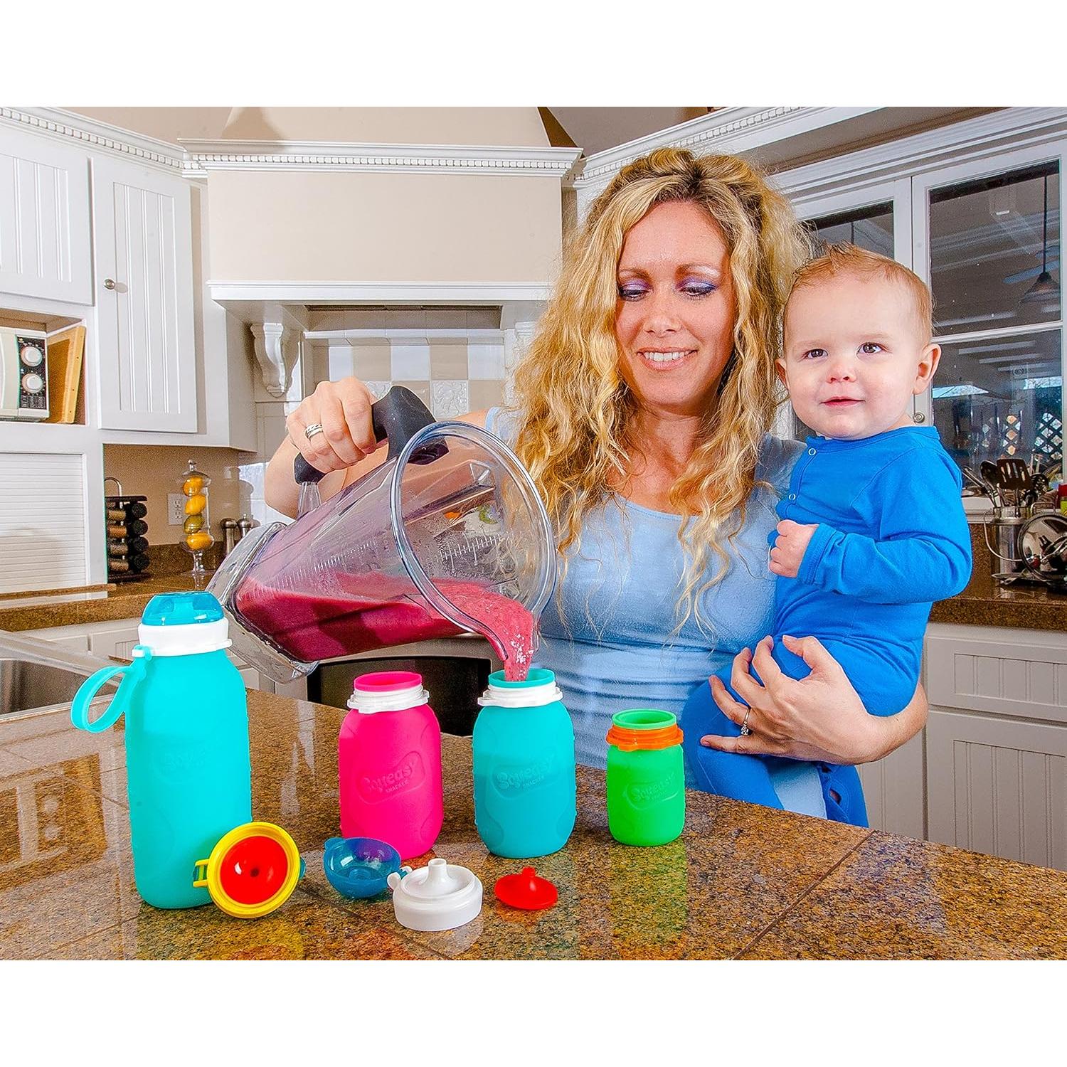 Bolsa de Comida Reutilizable Squeasy Snacker 170g Aqua