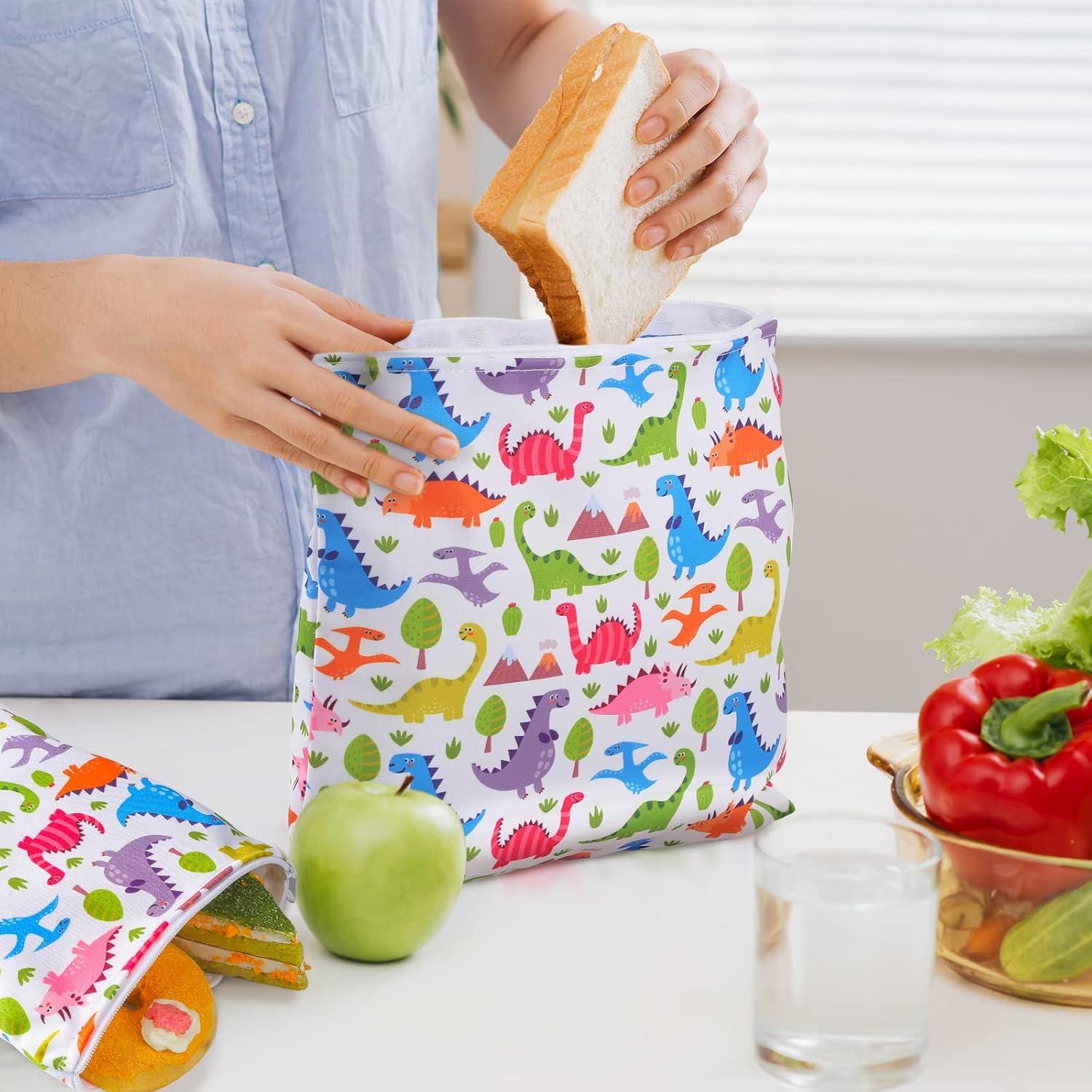 5 Bolsas de Snack Reutilizables Zonon - 2 Grandes, 2 Medianas, 1 Pequeña