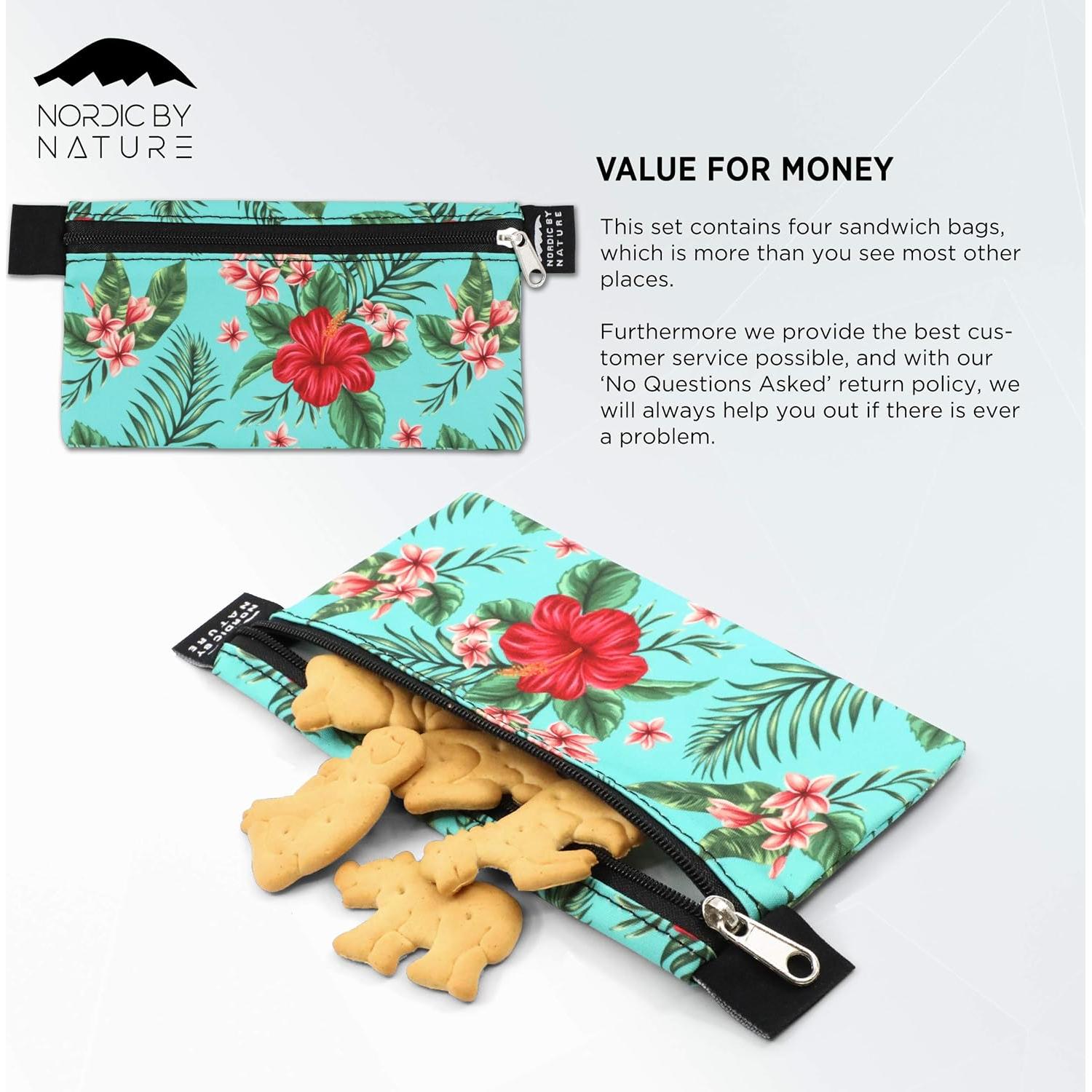 Bolsas de Sándwich Reutilizables Nordic By Nature - 4 Piezas