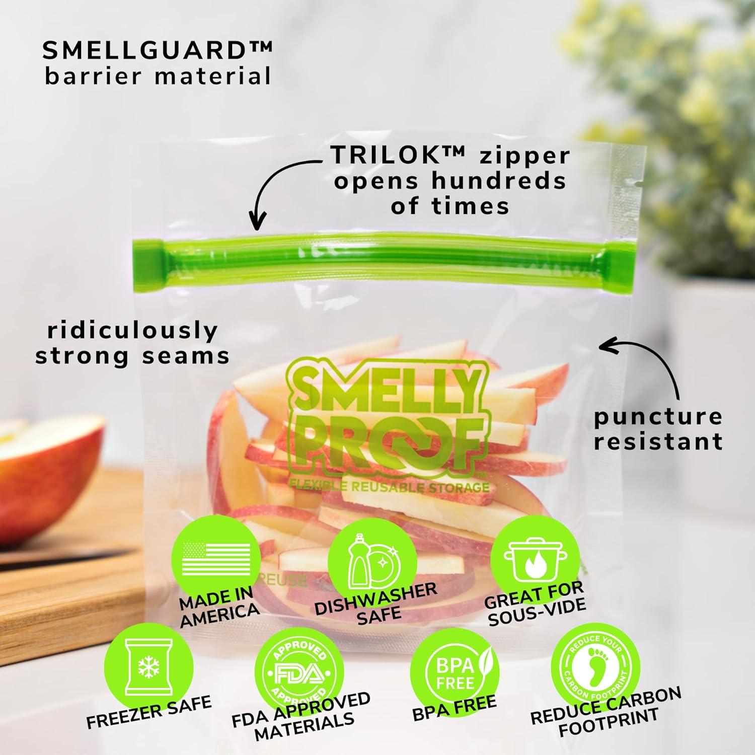 10 Bolsas Reutilizables Smelly Proof 15.24x10.16cm Snack
