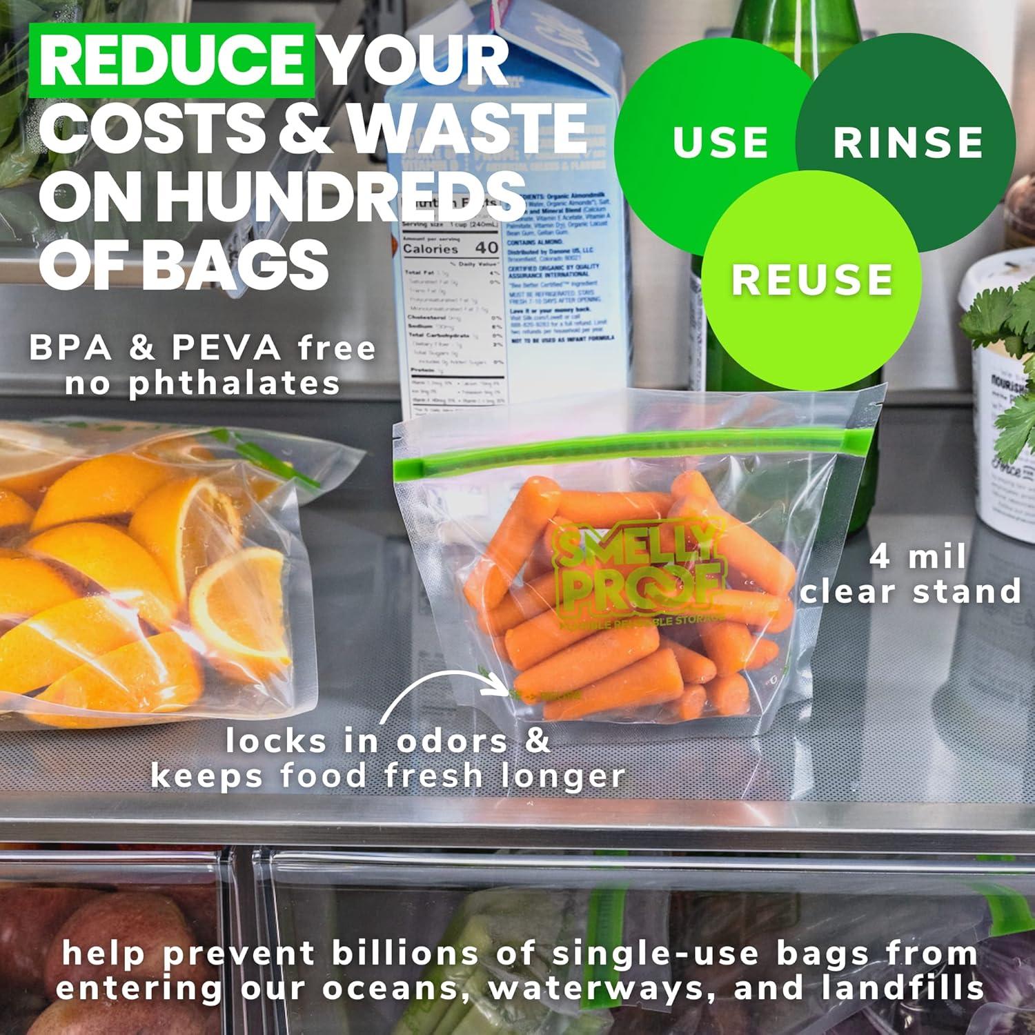 10 Bolsas Reutilizables Smelly Proof 15.24x10.16cm Snack