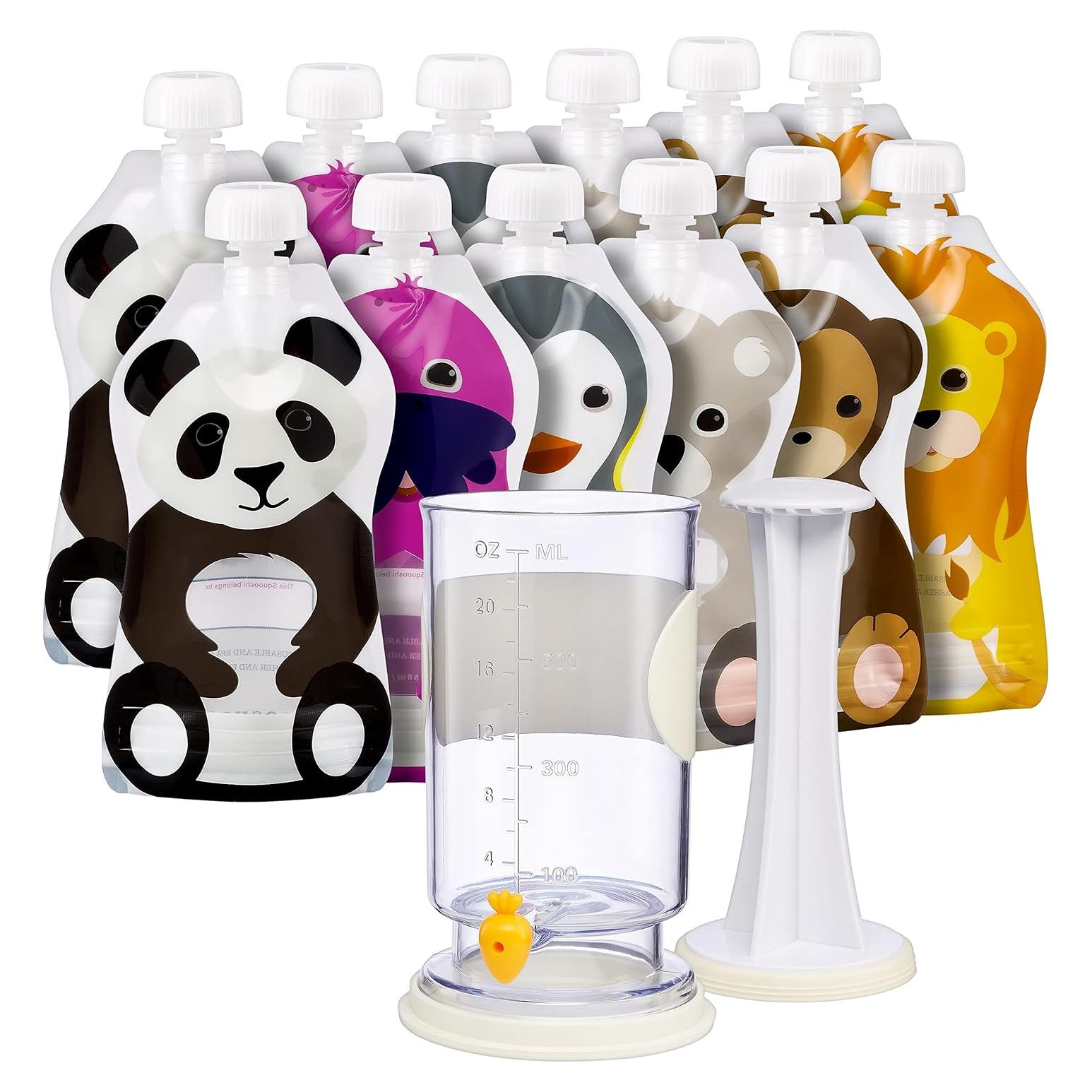 Rellenador de Bolsas Squooshi + 12 Bolsas Reutilizables 148 ml