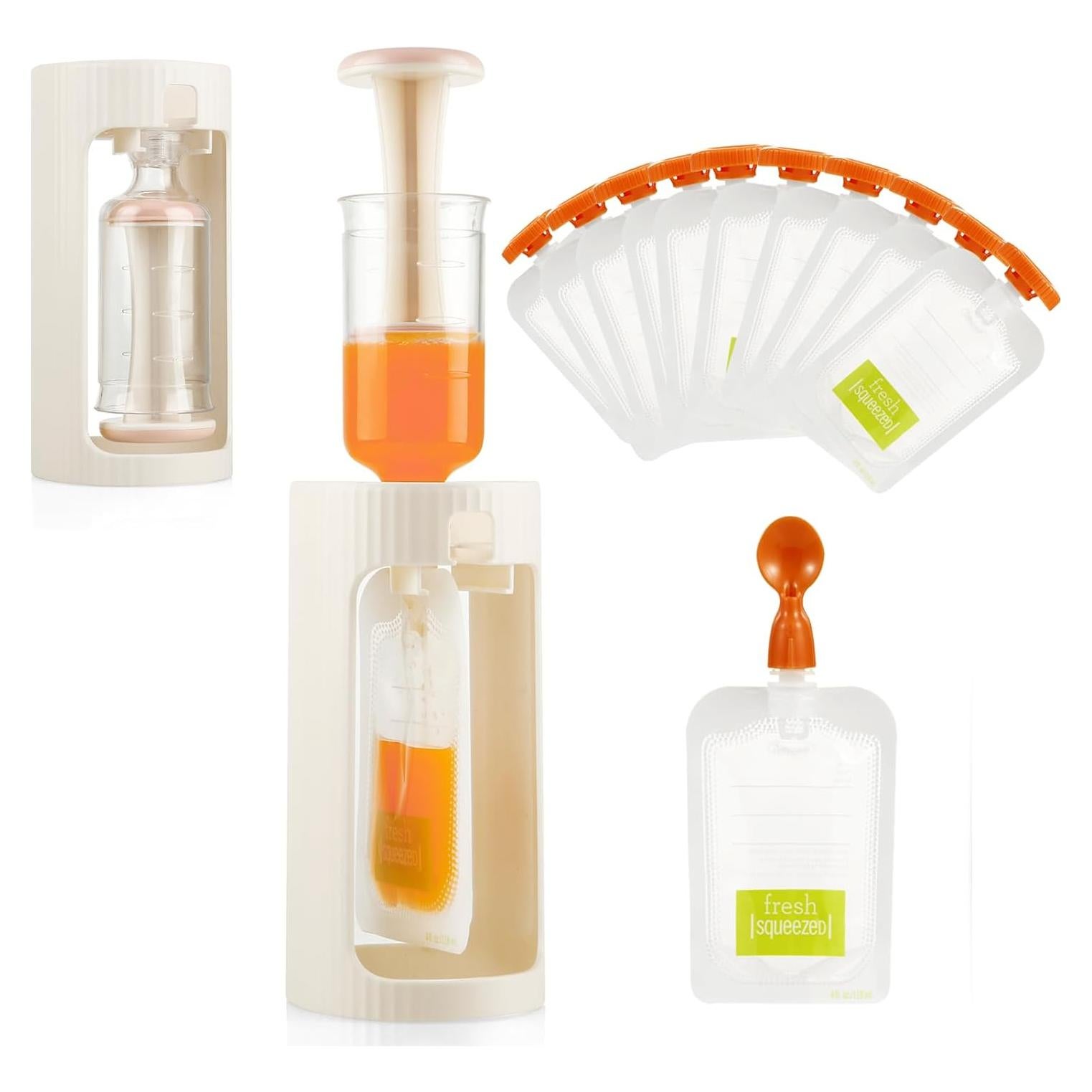 Estación de Compresión PandaEar para Comida de Bebés con 10 Bolsas