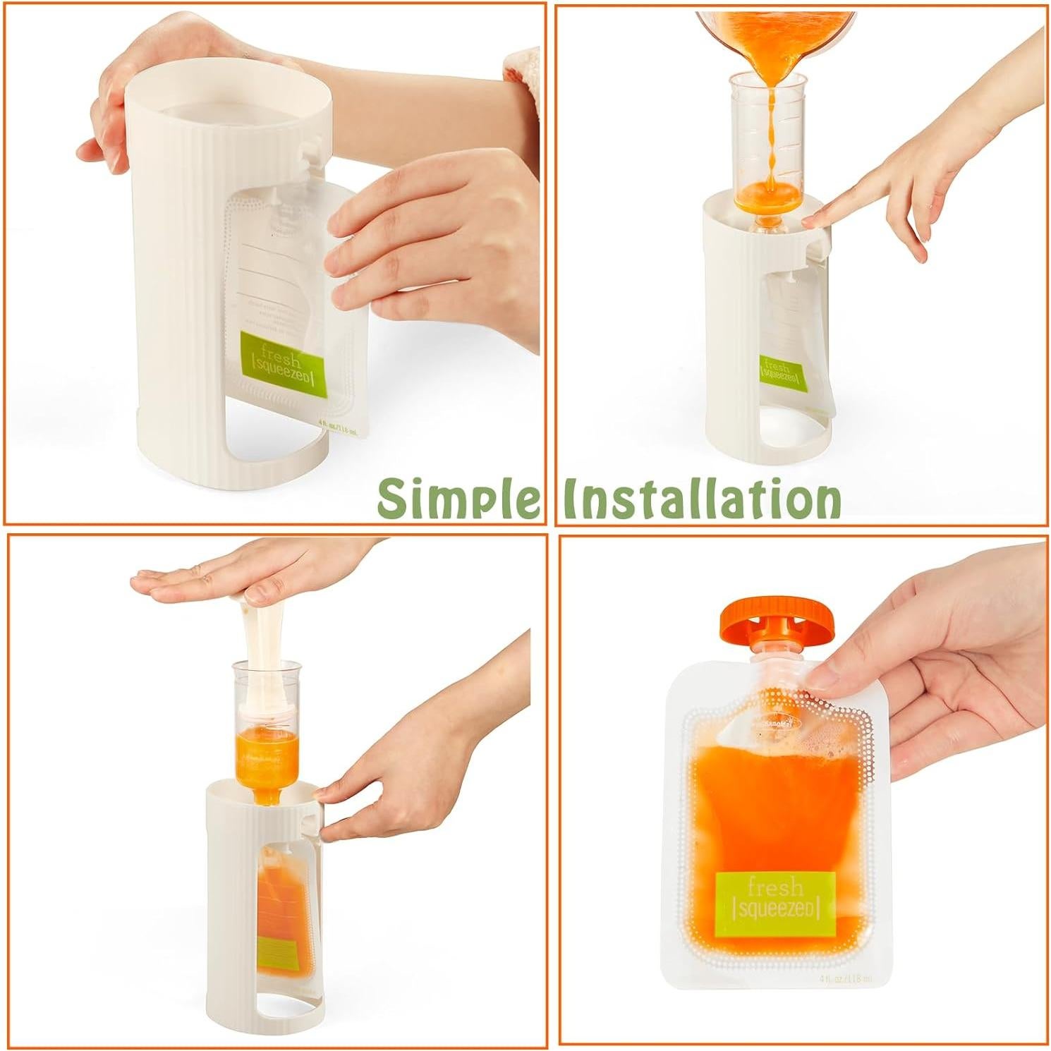 Estación de Compresión PandaEar para Comida de Bebés con 10 Bolsas