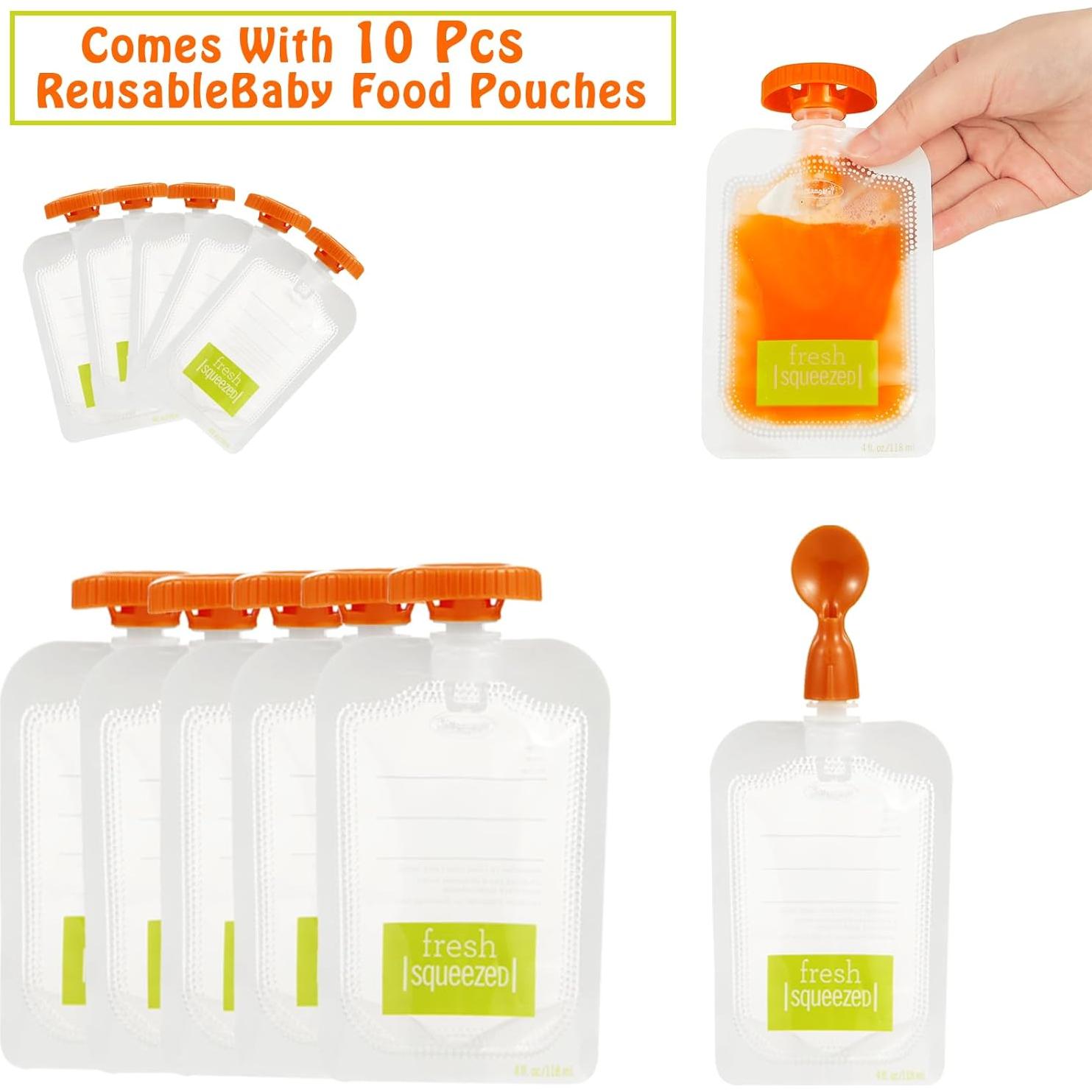 Estación de Compresión PandaEar para Comida de Bebés con 10 Bolsas