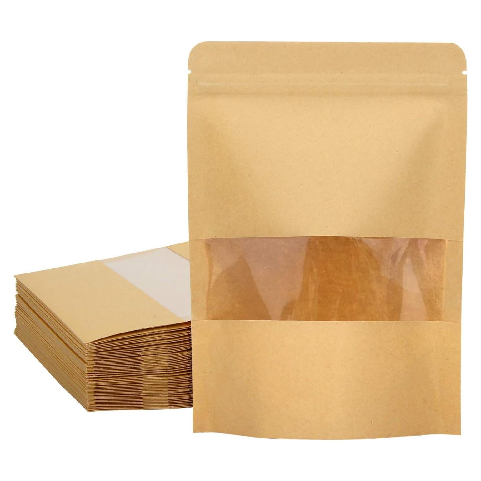 50 Bolsas de Papel Kraft Reutilizables Blisstime 14x20 cm