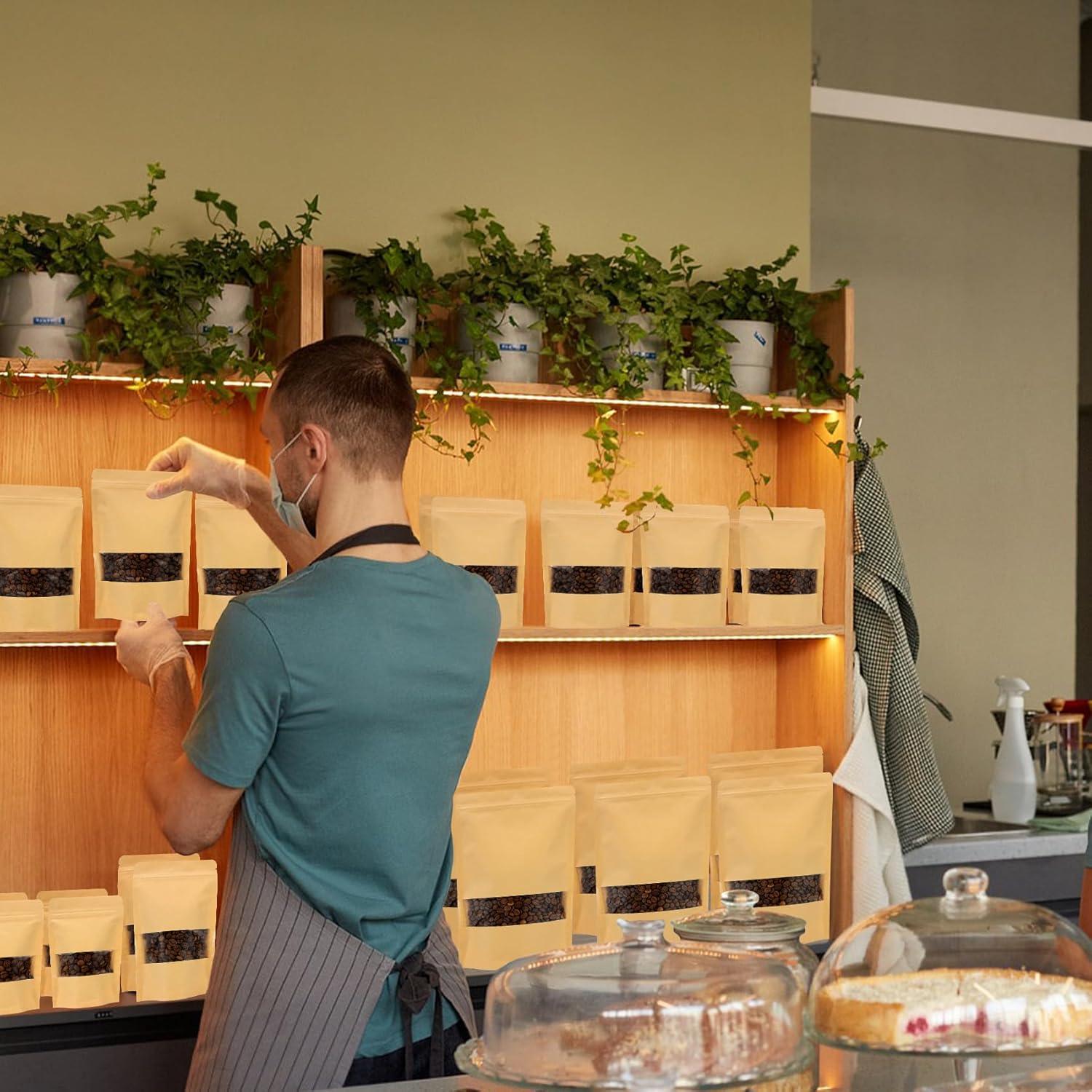 50 Bolsas de Papel Kraft Reutilizables Blisstime 14x20 cm