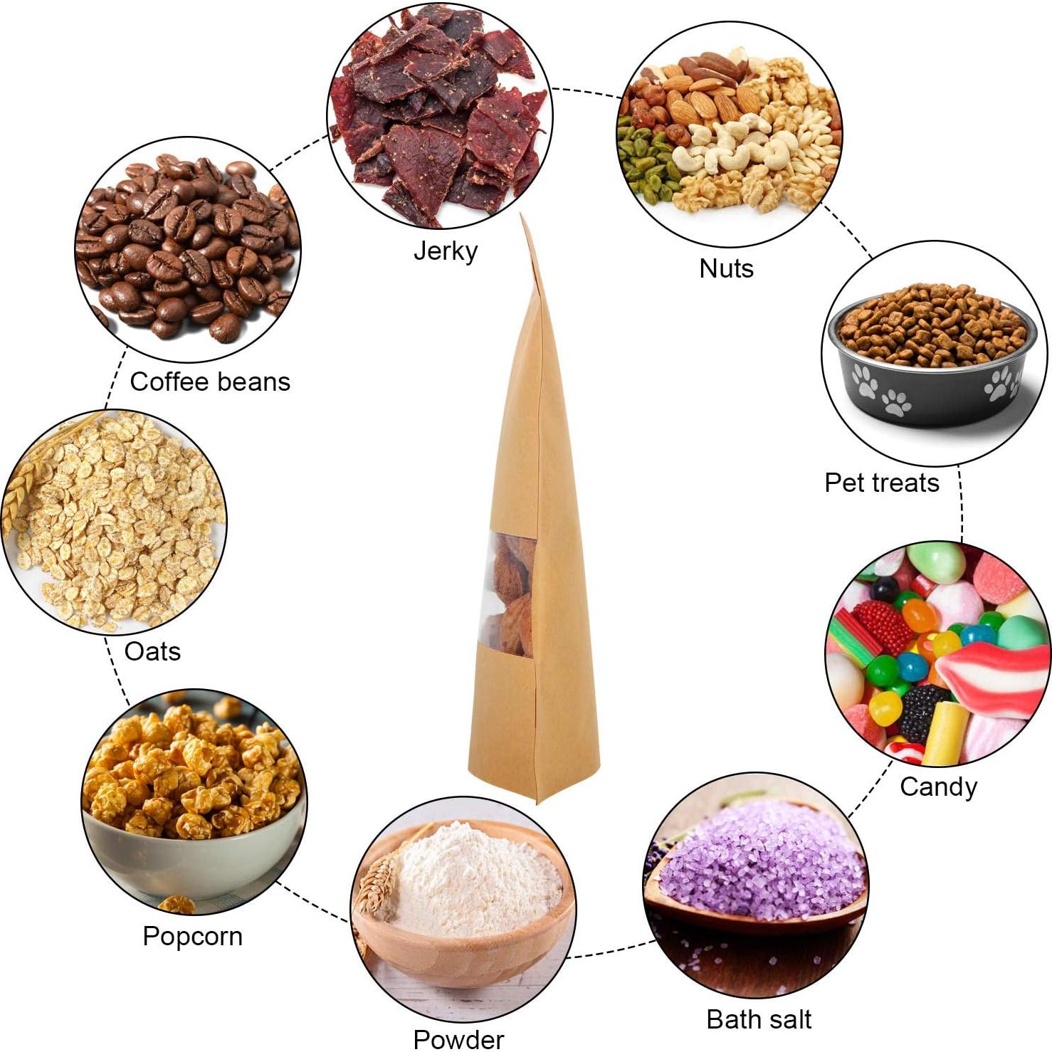 50 Bolsas de Papel Kraft Reutilizables Blisstime 14x20 cm