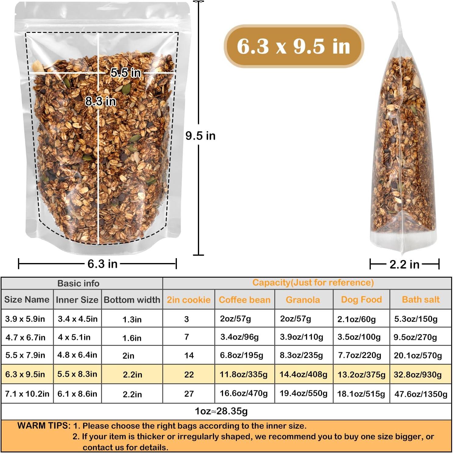 Bolsas de Pie Reseñables Transparentes Blisstime 50 Unidades 16x24 cm