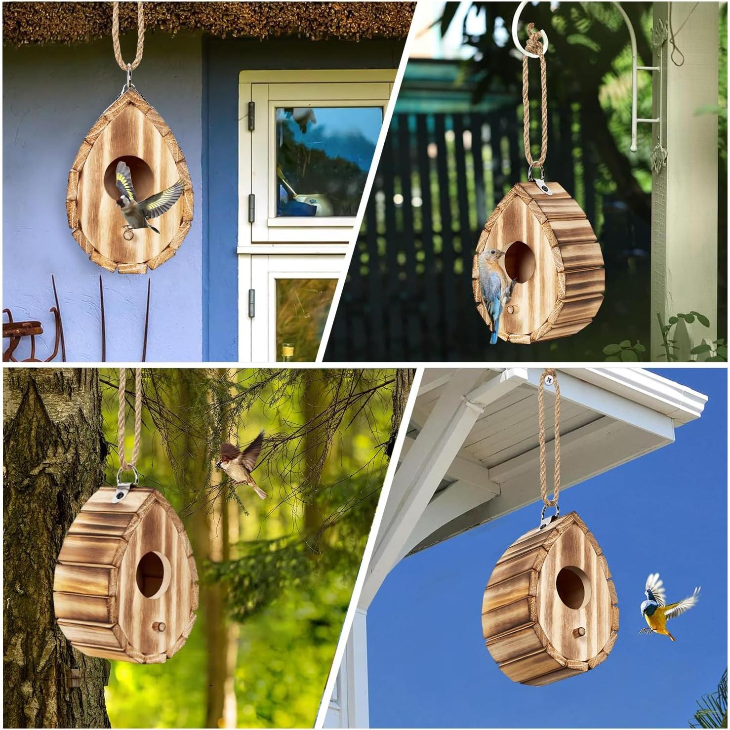 Casa de Aves de Madera CLACKIBUKVYZ para Colibrí y Jilgueros