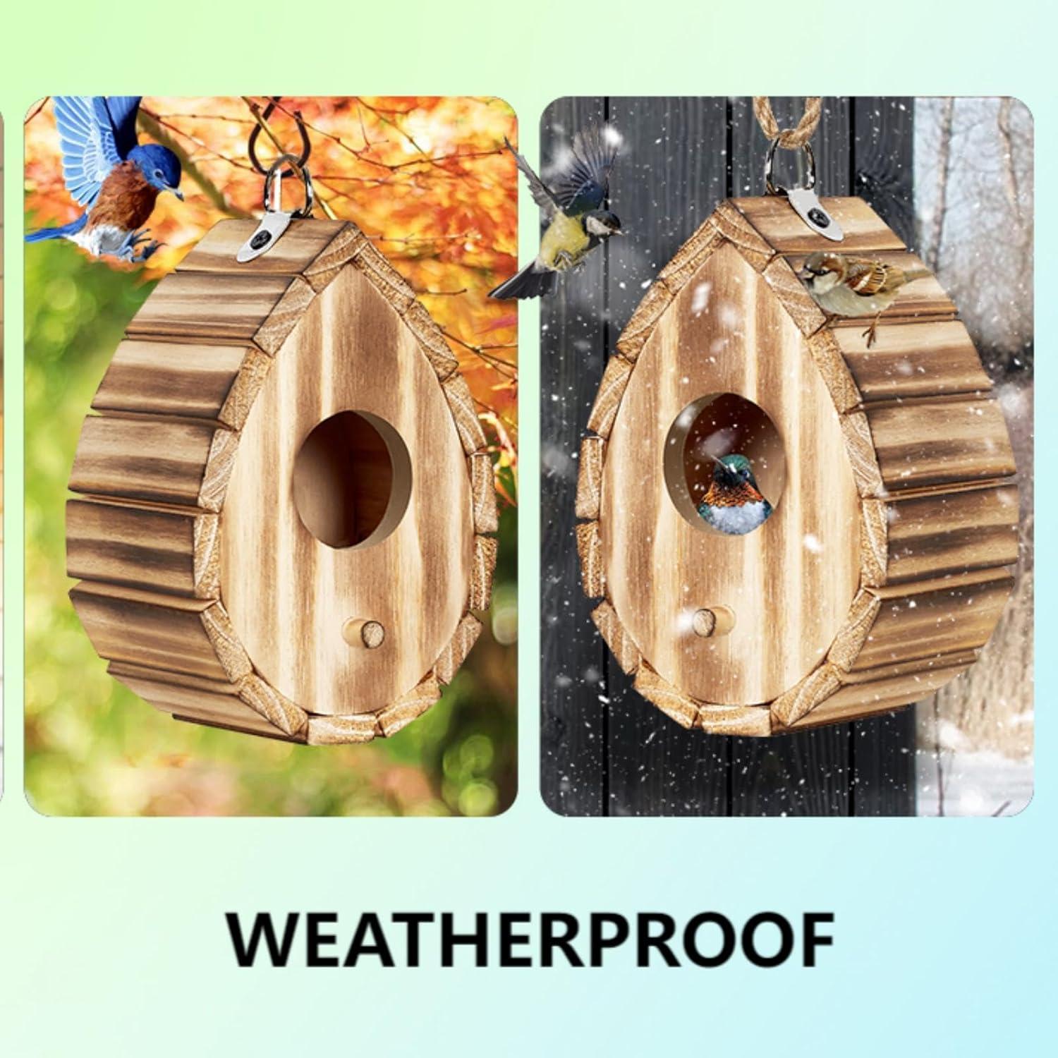 Casa de Aves de Madera CLACKIBUKVYZ para Colibrí y Jilgueros