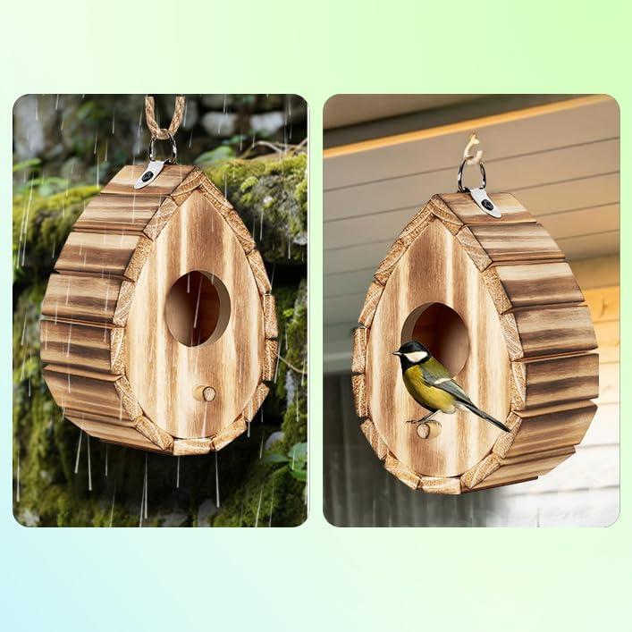 Casa de Aves de Madera CLACKIBUKVYZ para Colibrí y Jilgueros