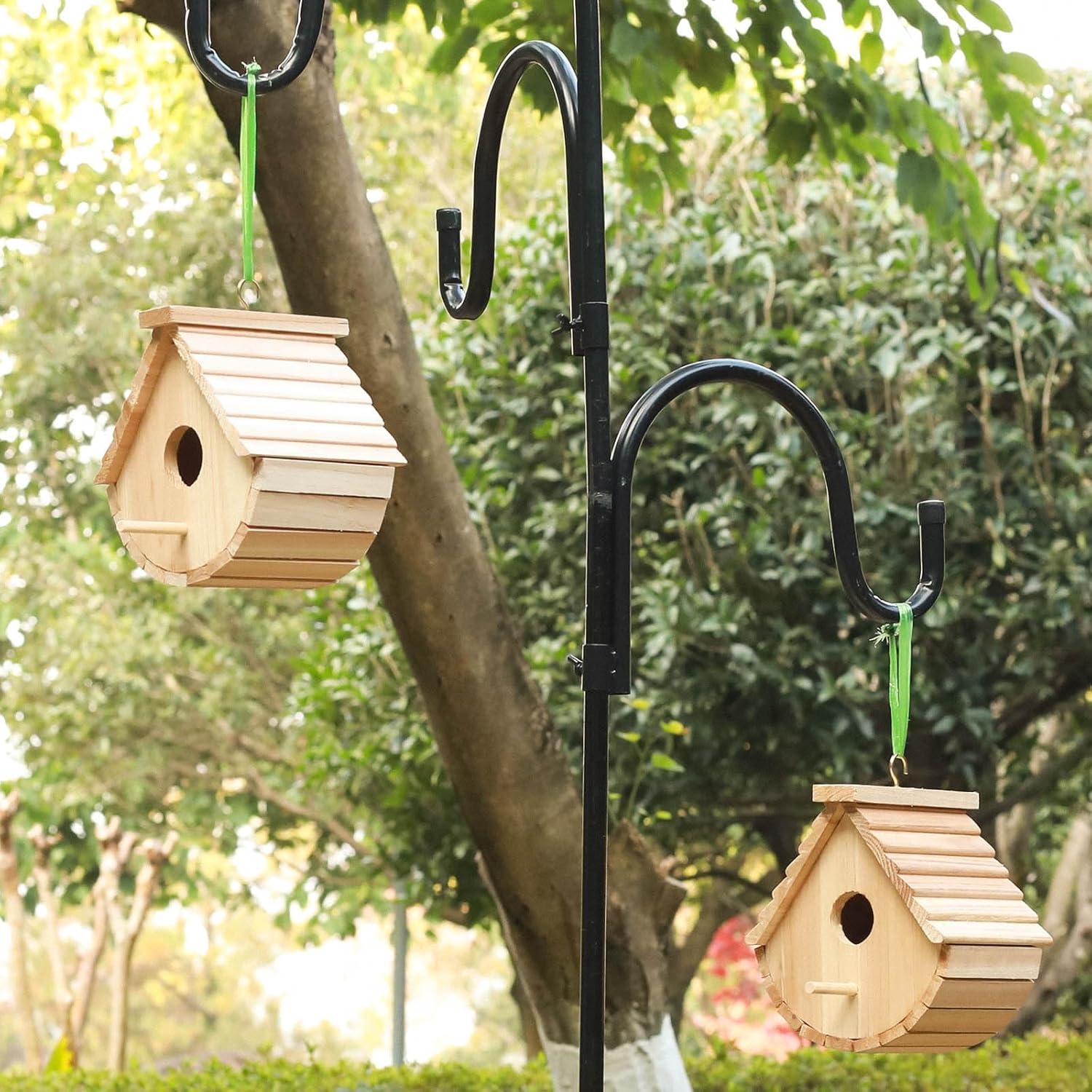 Juego de 2 casas para pájaros colgantes de madera STARSWR