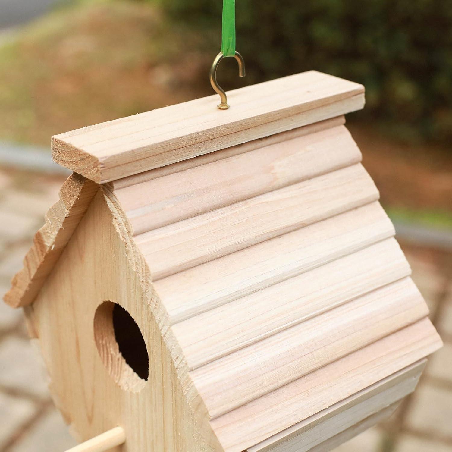 Juego de 2 casas para pájaros colgantes de madera STARSWR