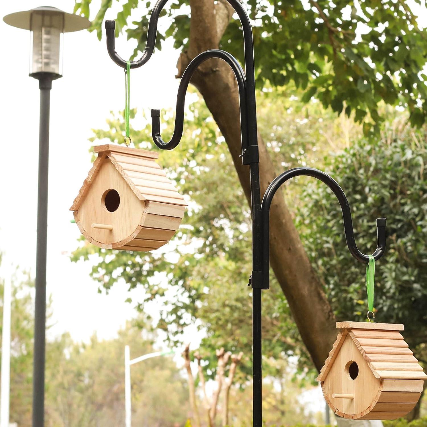 Juego de 2 casas para pájaros colgantes de madera STARSWR