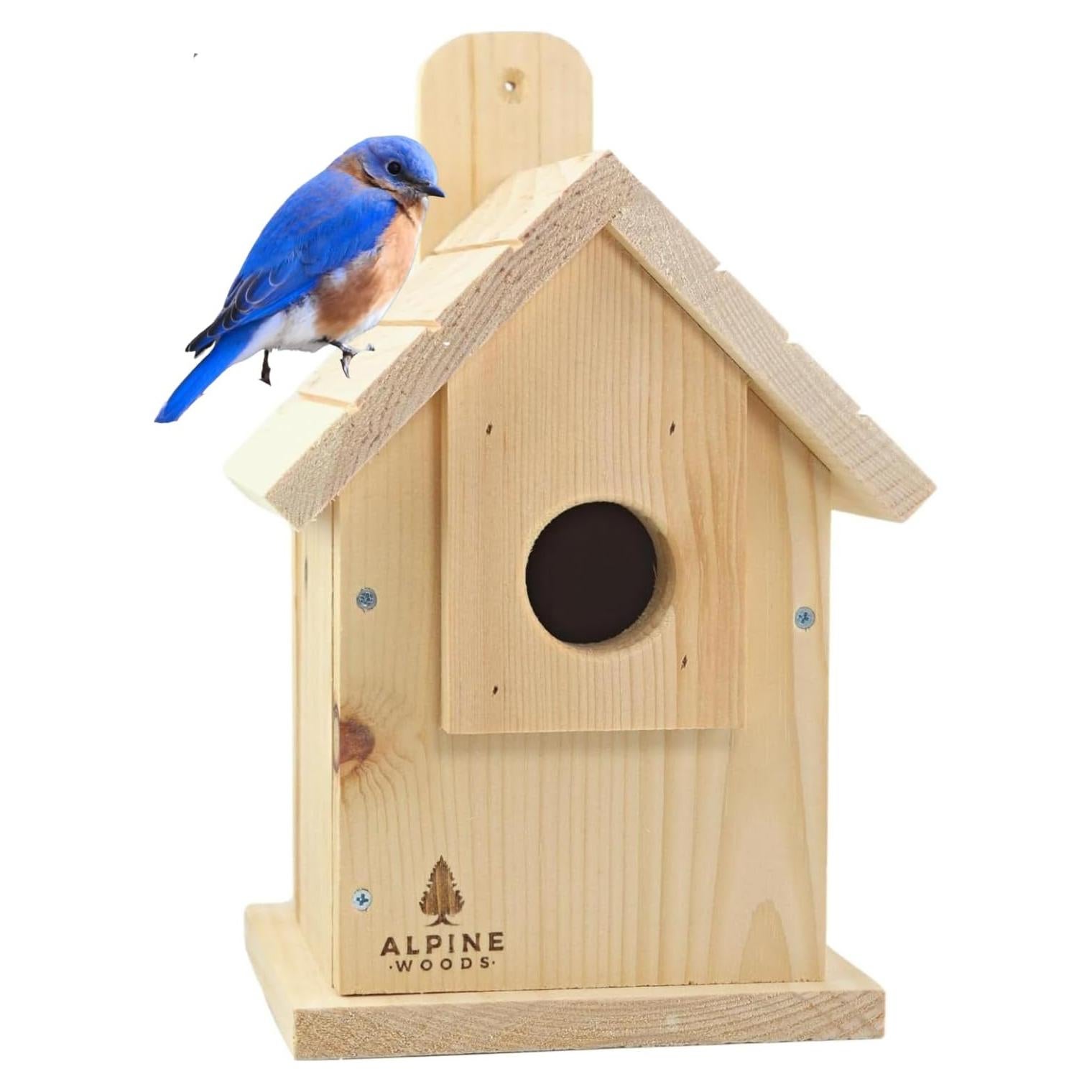 Casa de Pájaros Azul Hecha a Mano Alpine Woods 15.24x15.24x22.86cm