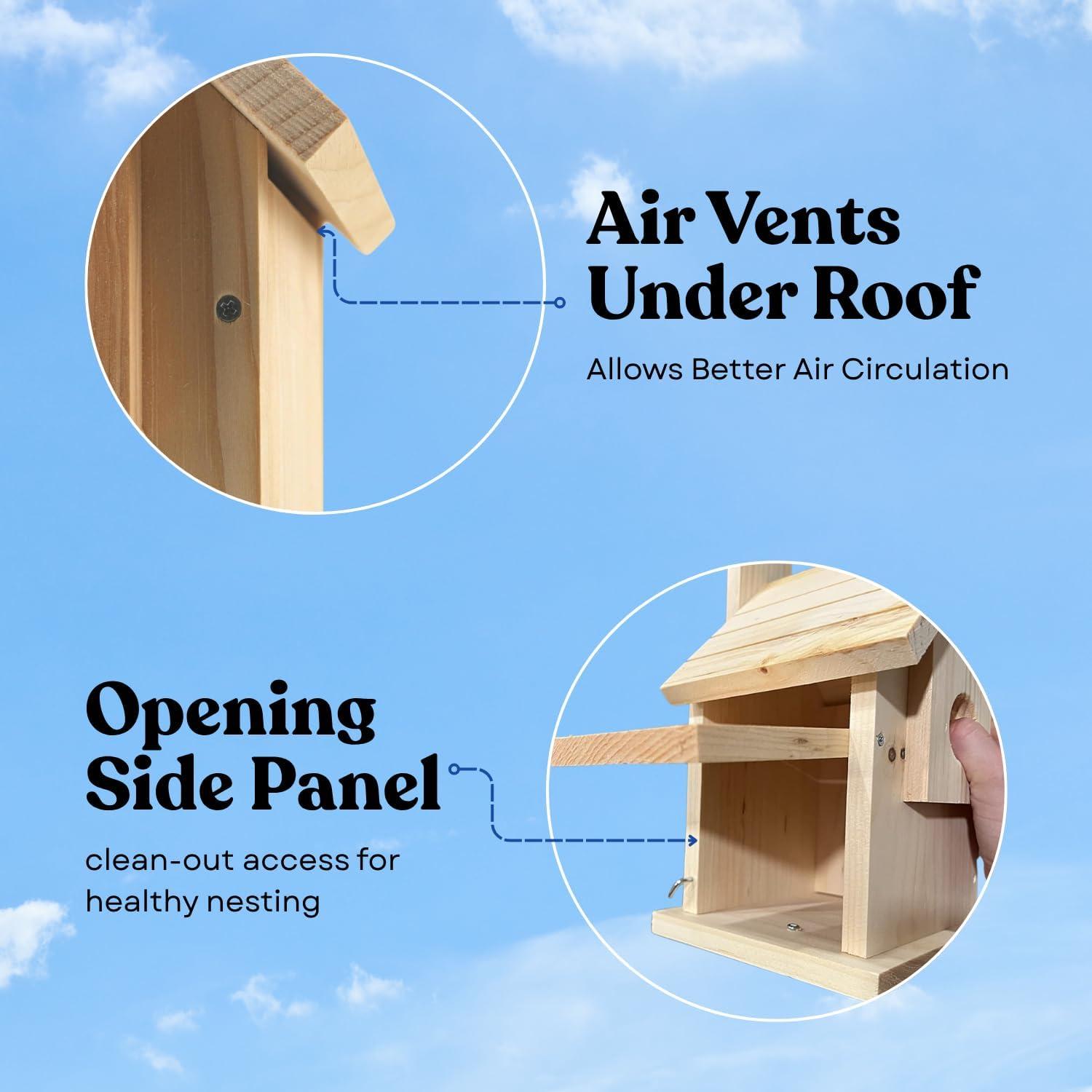 Casa de Pájaros Azul Hecha a Mano Alpine Woods 15.24x15.24x22.86cm