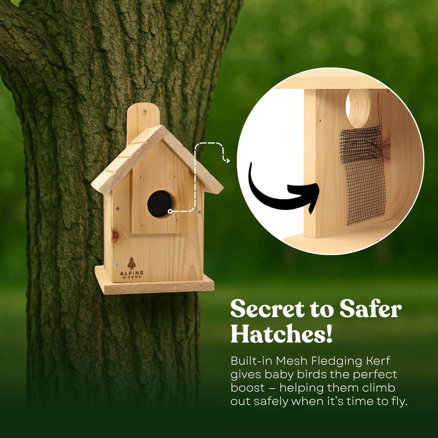 Casa de Pájaros Azul Hecha a Mano Alpine Woods 15.24x15.24x22.86cm