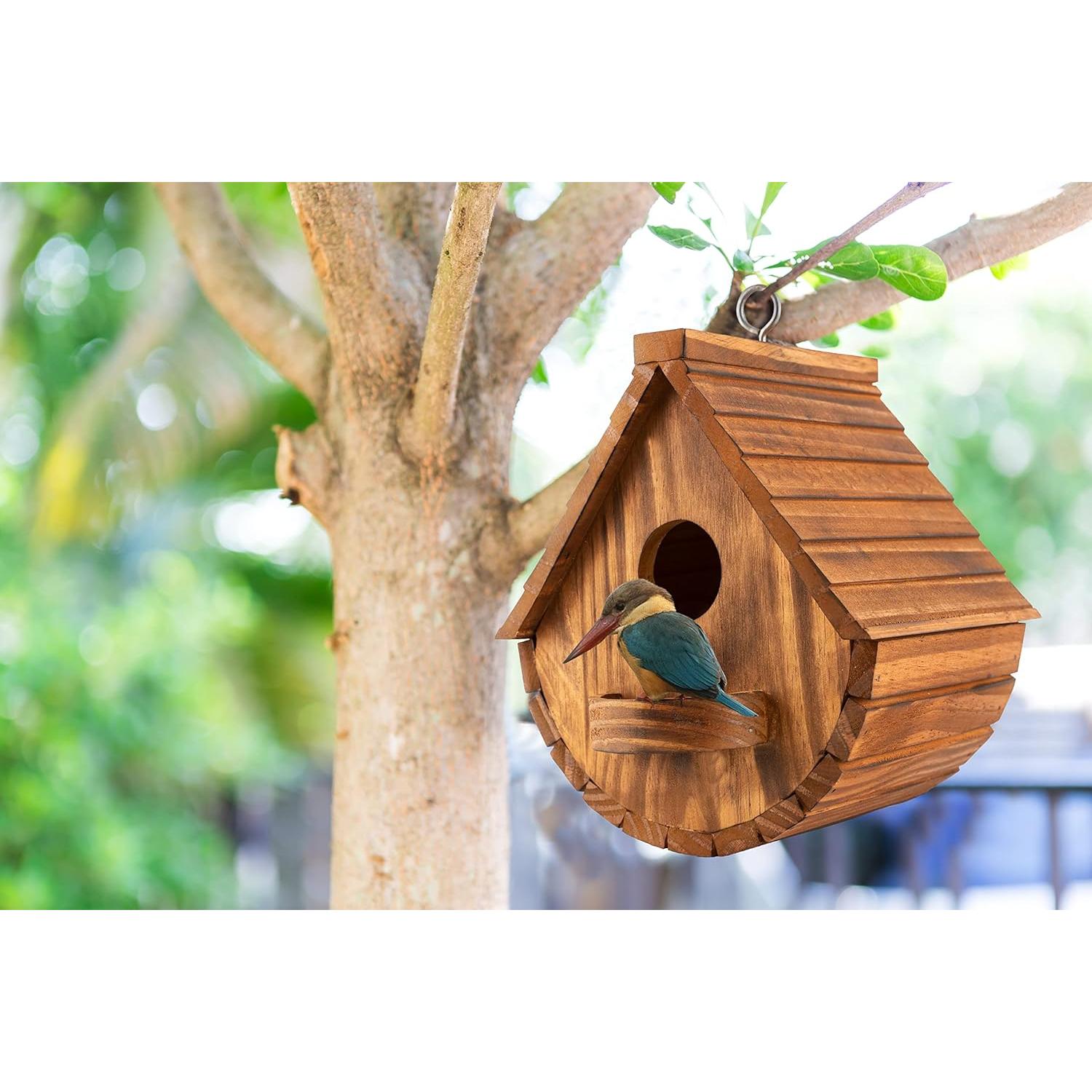 Juego de 2 Casas para Aves COLEBA de Madera para Jardín