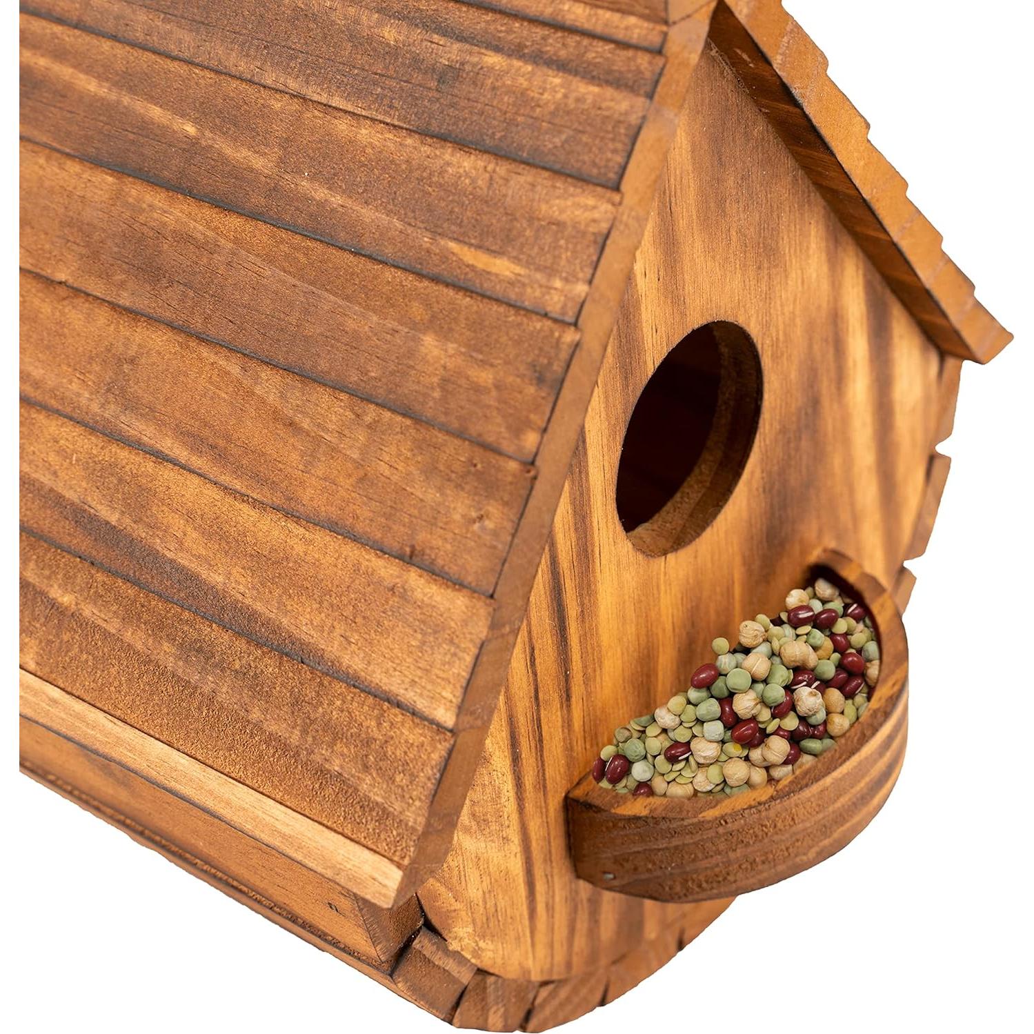 Juego de 2 Casas para Aves COLEBA de Madera para Jardín