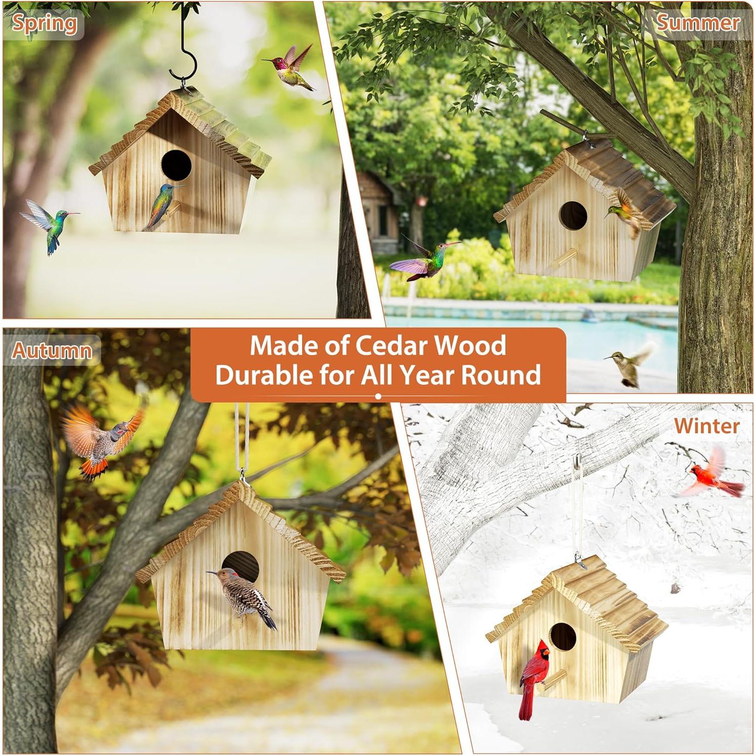 Casa de Aves Auslar de Madera para Exterior 22.5x18.5cm