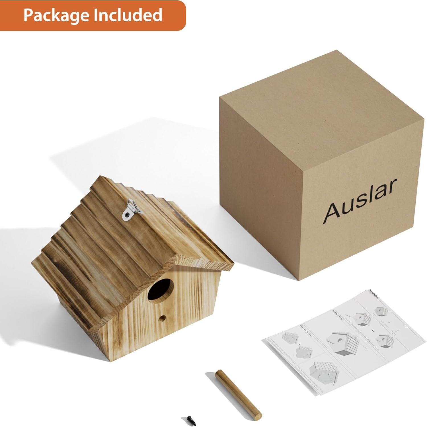 Casa de Aves Auslar de Madera para Exterior 22.5x18.5cm