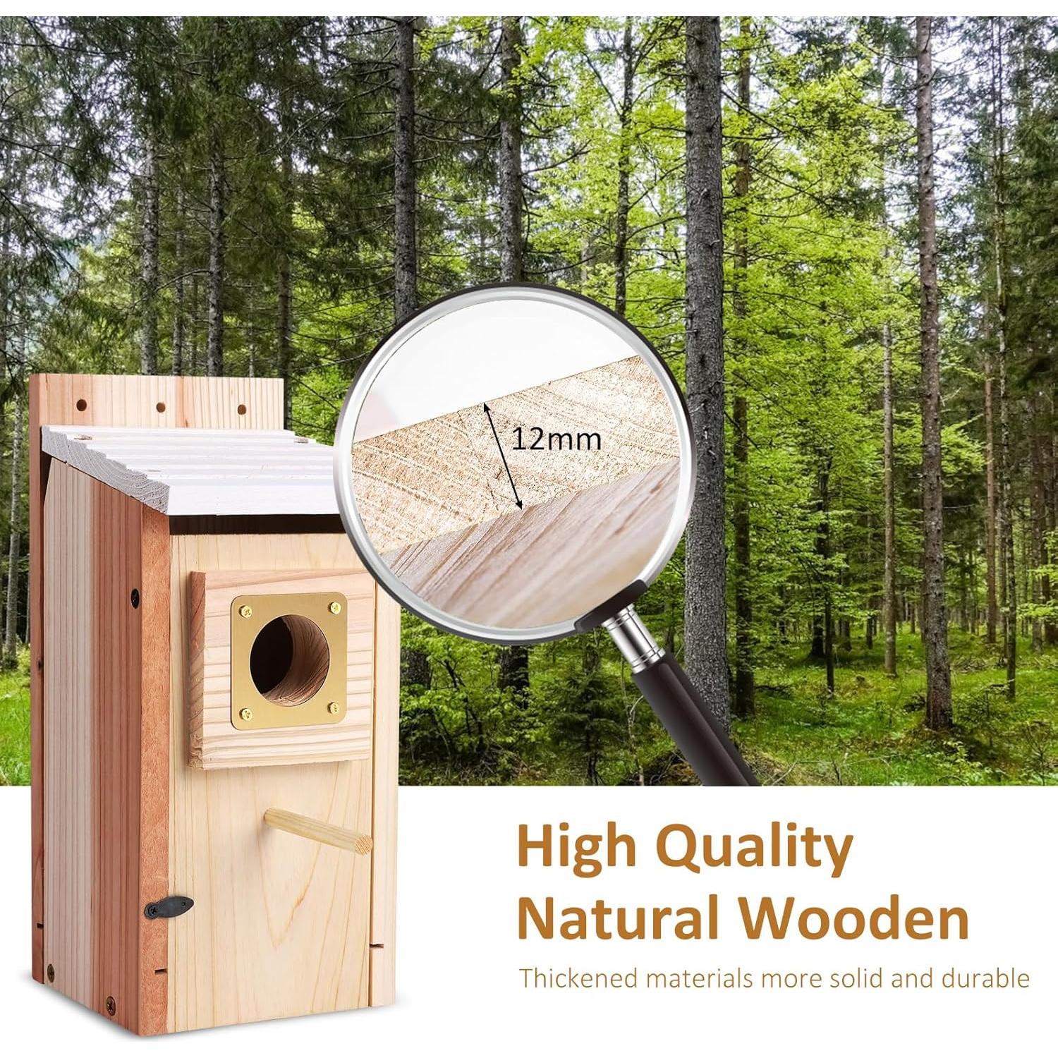 Casas para Aves ColorfulLaVie 2 Pack Madera Natural 28.4x8x24.99cm