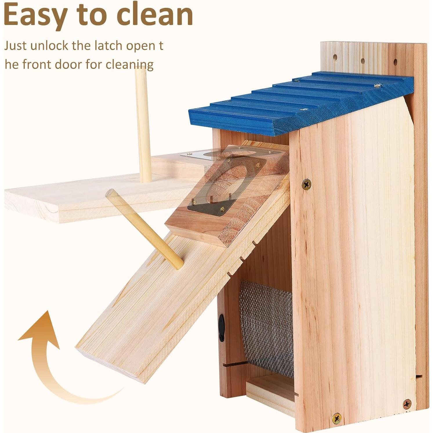 Casas para Aves ColorfulLaVie 2 Pack Madera Natural 28.4x8x24.99cm