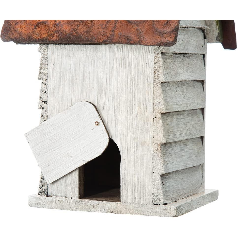 Casa de Aves Colgante Glitzhome 30.48 cm Blanco Envejecido