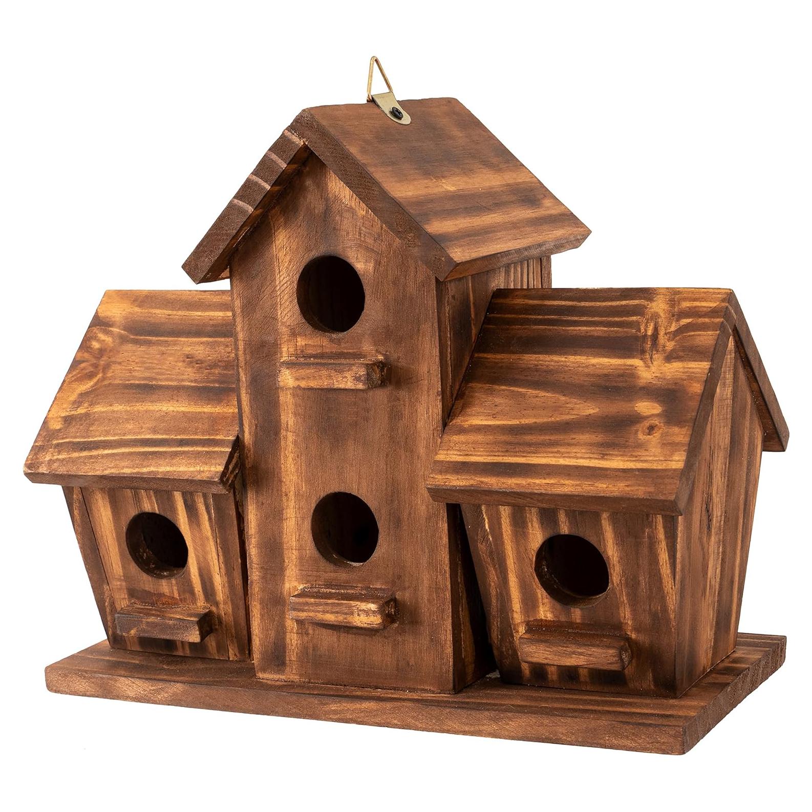 Casa para Aves de Madera de Pino COLEBA 4 Habitaciones 12.7x30.5cm