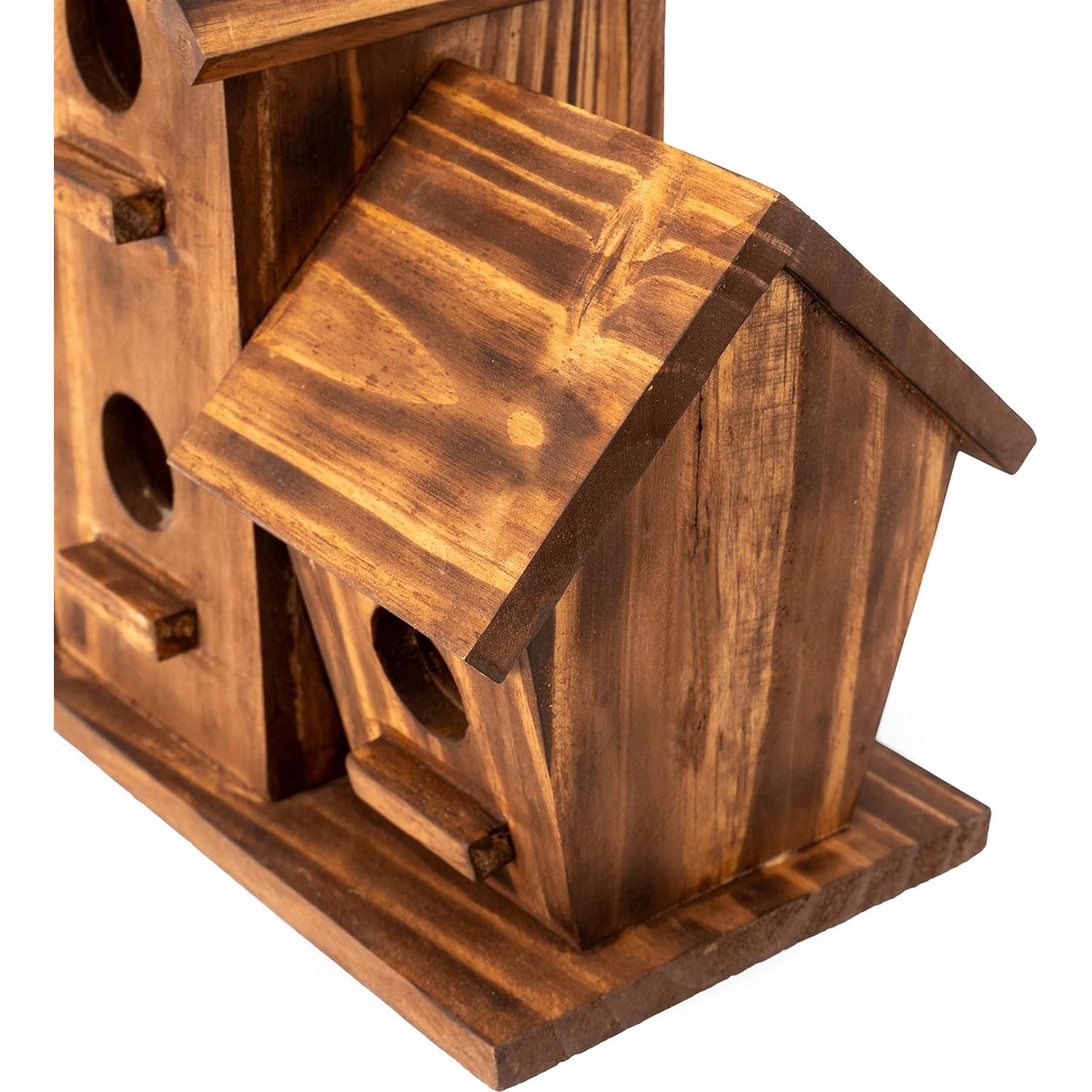 Casa para Aves de Madera de Pino COLEBA 4 Habitaciones 12.7x30.5cm